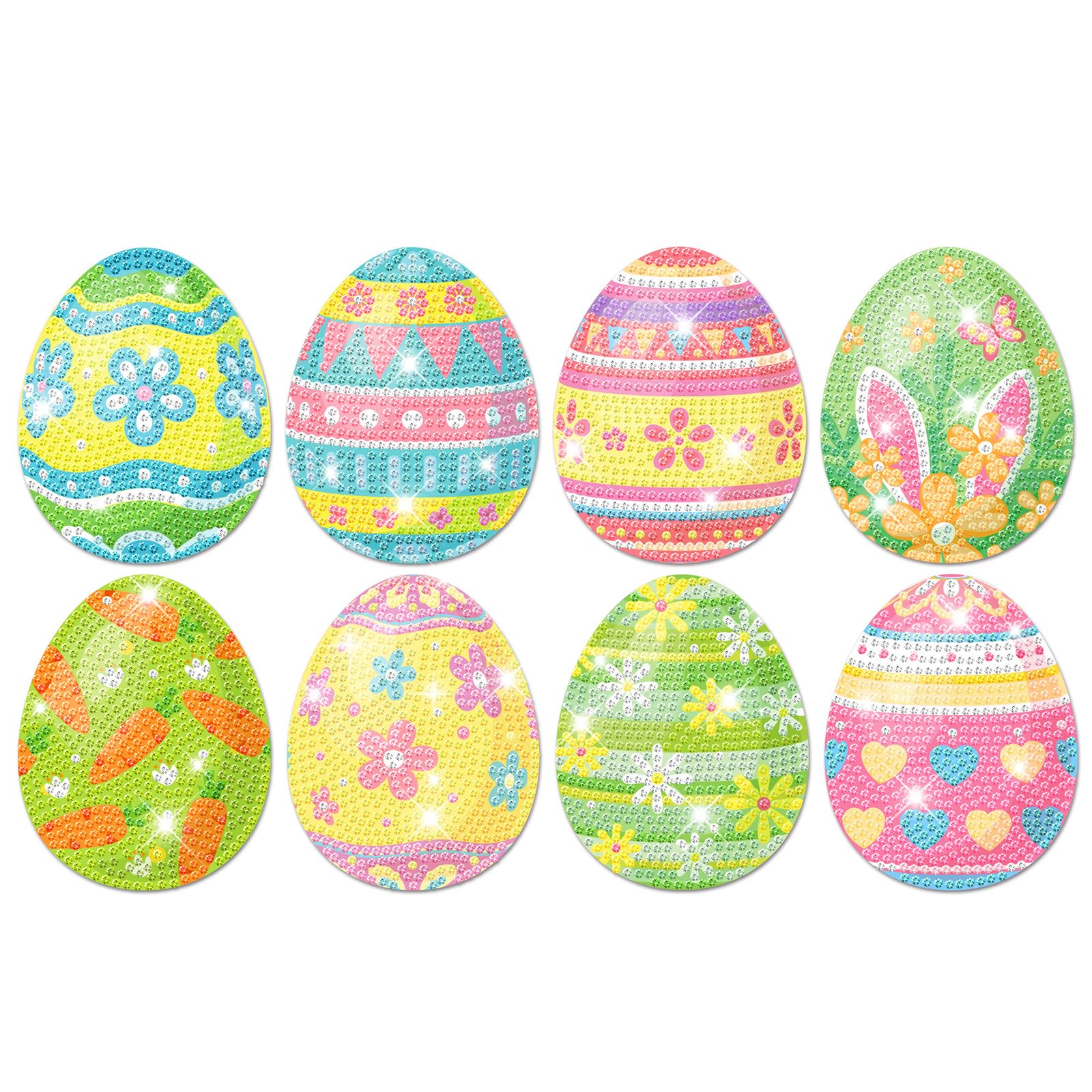 UPINS Lot De 8 Dessous De Verre De Pâques En Diamant Avec
