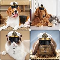 Vista 8 de MERRYHAPY Accesorios de cosplay para perros, accesorios para perros pequeños, accesorios para gatitos, gorra de marinero, sombrero de capitán