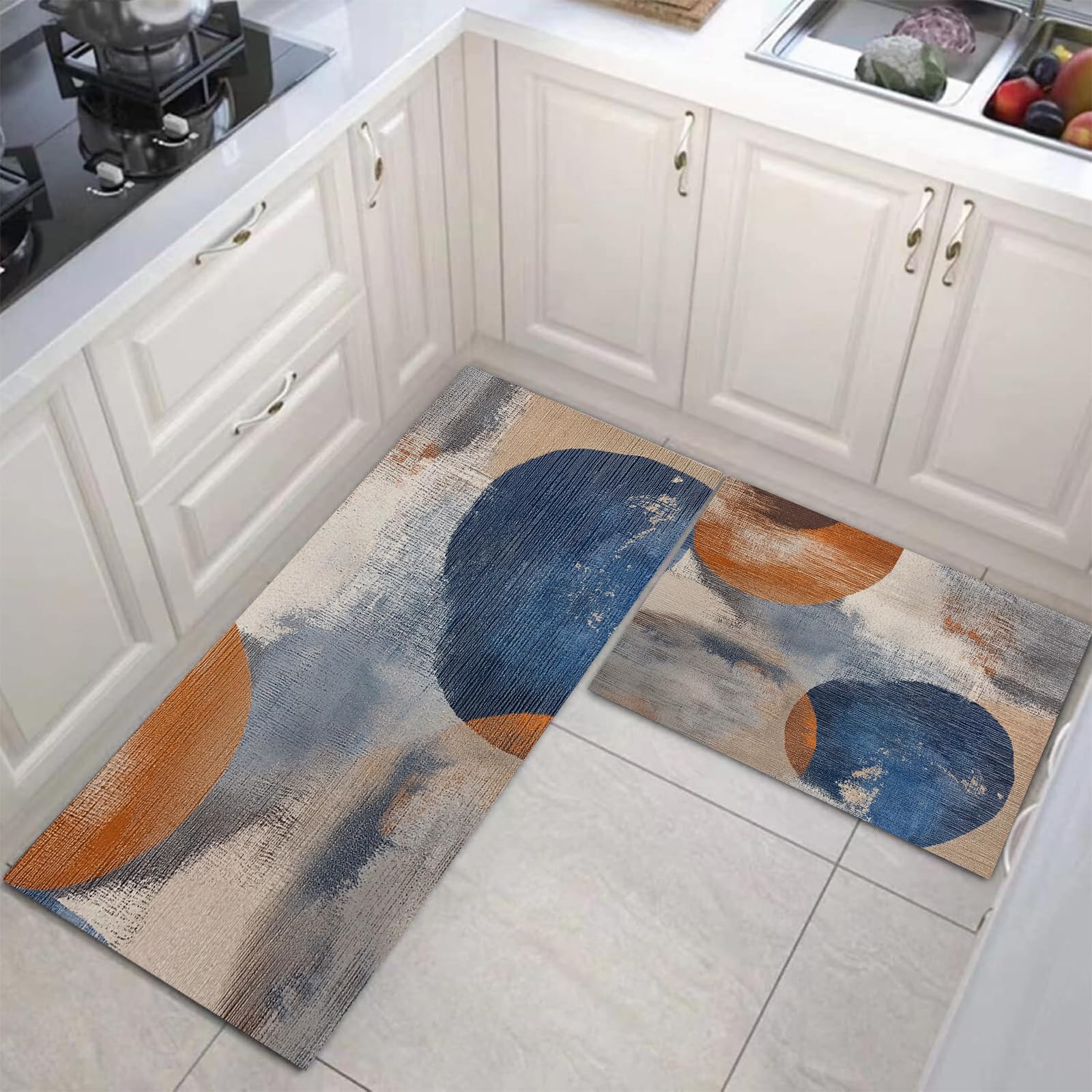Tapis de cuisine antidérapant lot de 2 tapis de sol anti-glisse lavables
