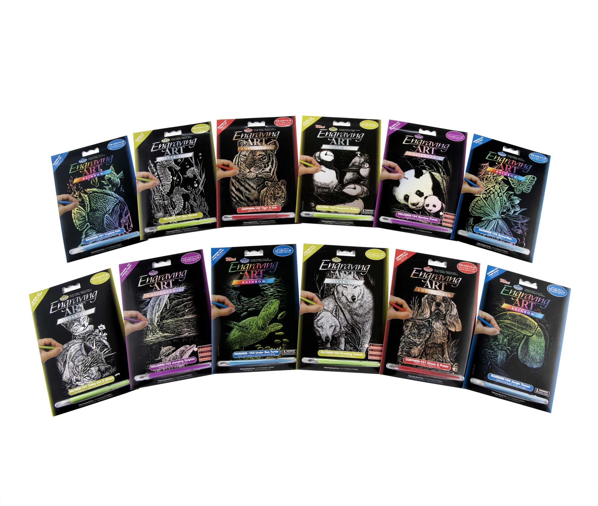 Royal & Langnickel Mini Engraving Art Assortment 12 Pieces-2 Each Of 6 Designs