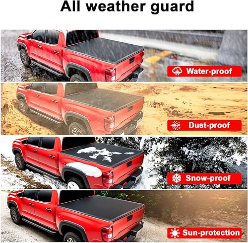 Miniatura 7 de Cubierta enrollable Tonneau de 5.6 pies para Ford Pickup, funda suave para caja de camioneta compatible con Ford F-150 2015-2023 de 5.6 pies (67.1