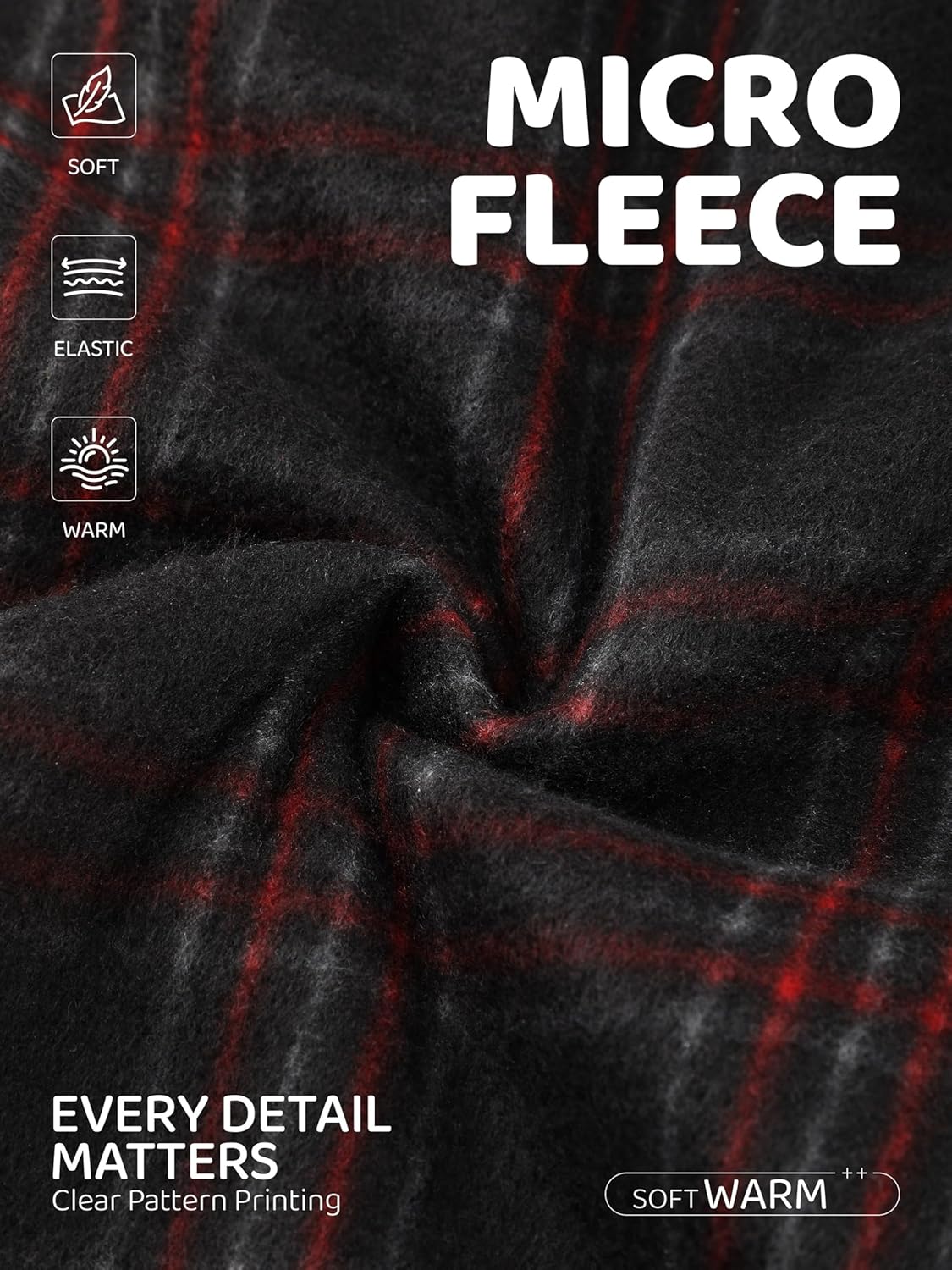 3 Pack Mens Pajama Pants Microfleece Plaid Pajama Bottoms Sleepwear PJ Sleep & Lounge Pants with Pockets & Drawstring - Image 2