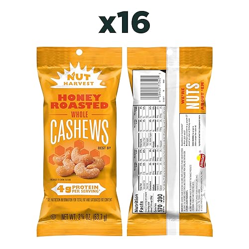 Miniatura 9 de Nut Harvest Paquete variado de anacardos dulces y salados, miel tostada y sal marina (16 unidades)