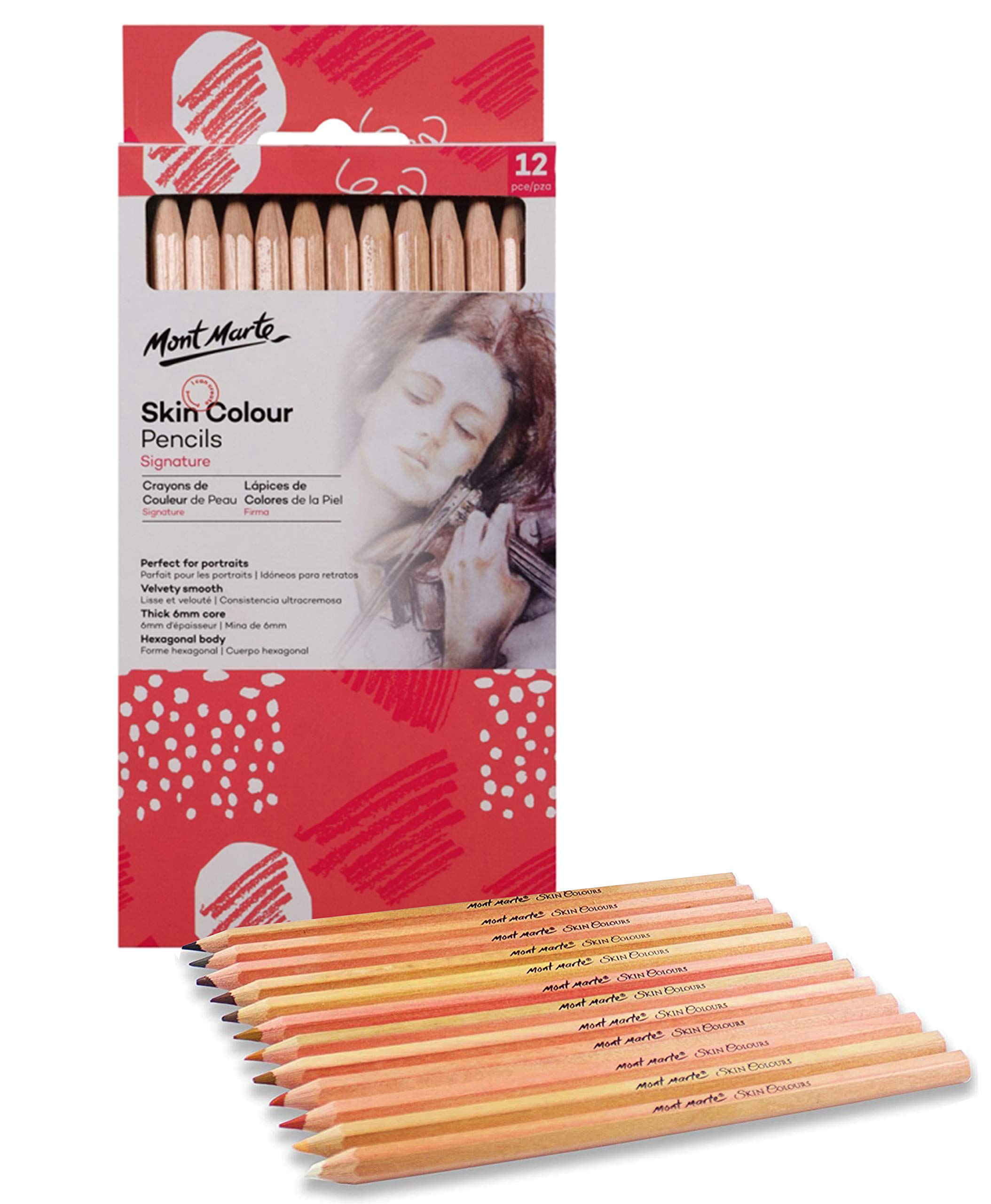 MONT MARTE Skin Color Pencils Set 12 pieces of Skin Colored Pencils