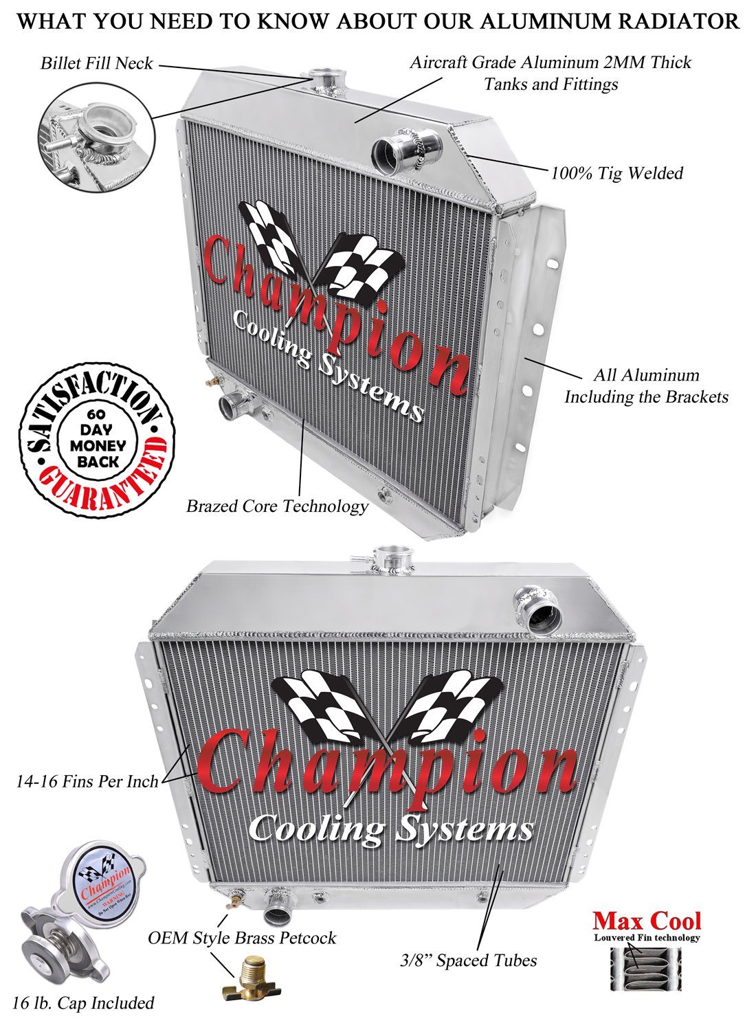 強体感 h4cbh THXE CRDP CRDh CBD cbn CNP Amazon.com: Champion Cooling, 4 Row All Aluminum Radiator for Ford