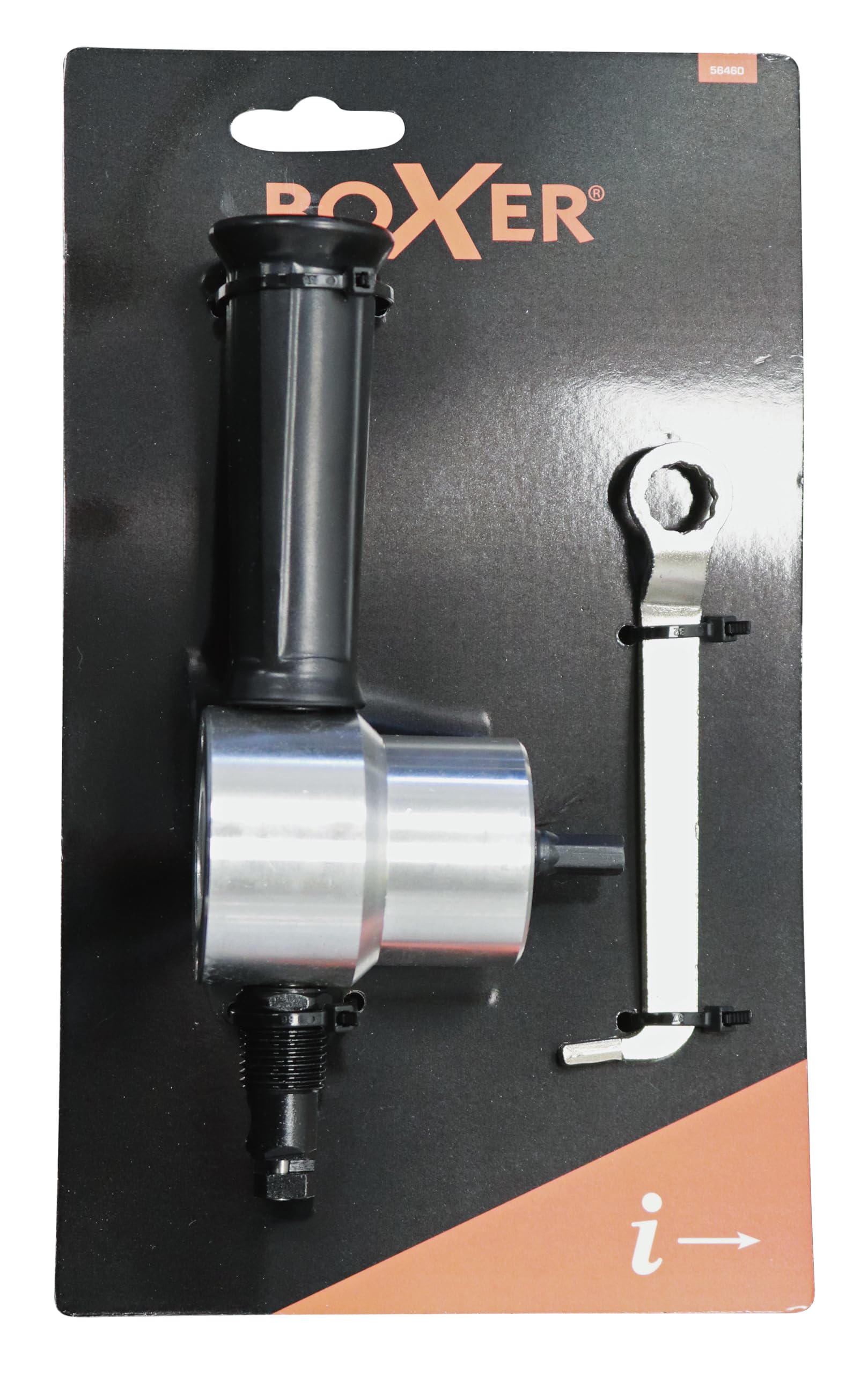 Boxer Cortador de chapa de 13 x 6 cm de acero y aluminio – Accesorio para taladro, cabezal giratorio 360°, para acero, aluminio, cobre y plástico