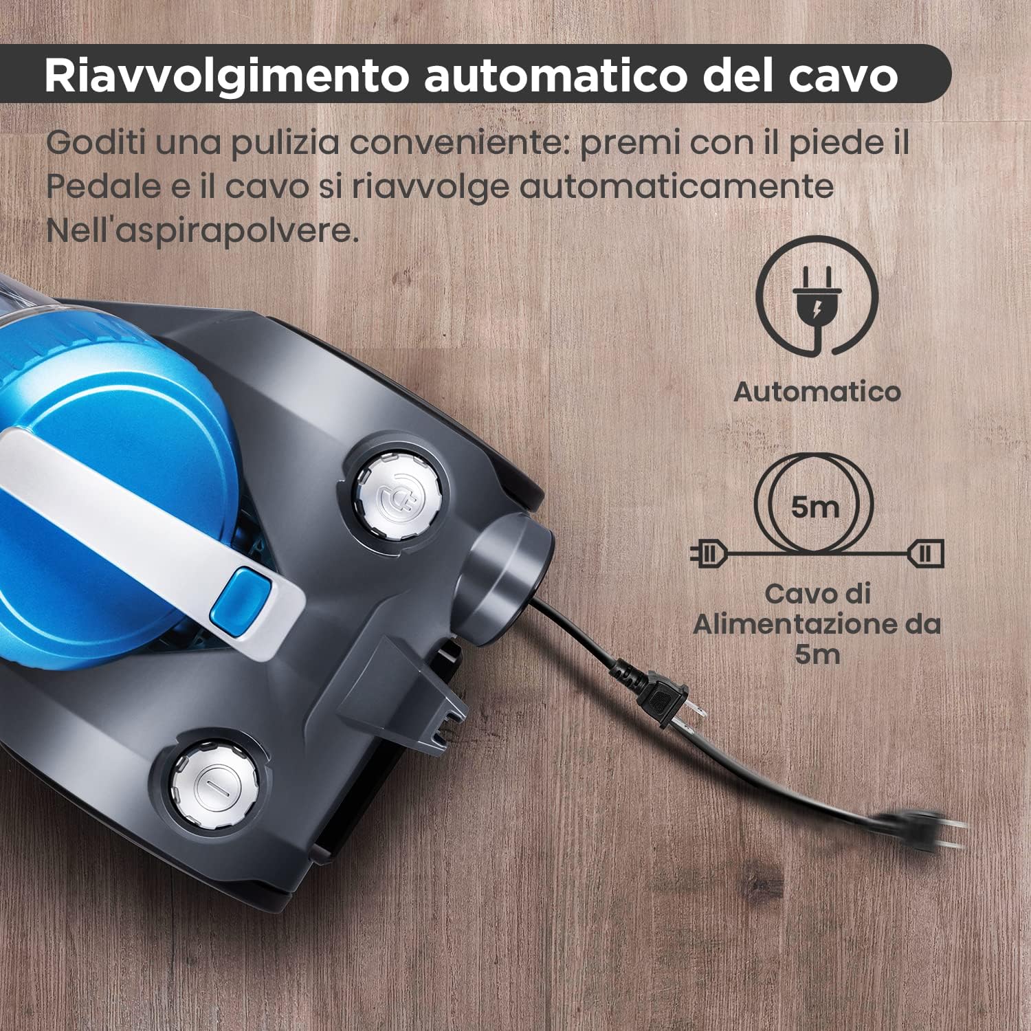 Eureka Apollo Aspirapolvere a Cilindro Senza Sacco, Motore Potente da 800W, Design Leggero con Sistema Ciclonico Singolo, Serbatoio da 2,2L, Ideale per Tappeti e Pavimenti Duri Eureka Apollo Aspirapolvere a Cilindro Senza Sacco, Motore Potente da 800W, Design Leggero con Sistema Ciclonico Singolo, Serbatoio da 2,2L, Ideale per Tappeti e Pavimenti Duri