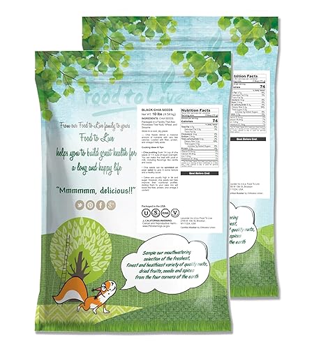 Miniatura 12 de Food to Live - Semillas de chía negra, 2 libras - Enteras, germinables, veganas, kosher, keto, comida para sirtfood, a granel. Ricas en ácidos