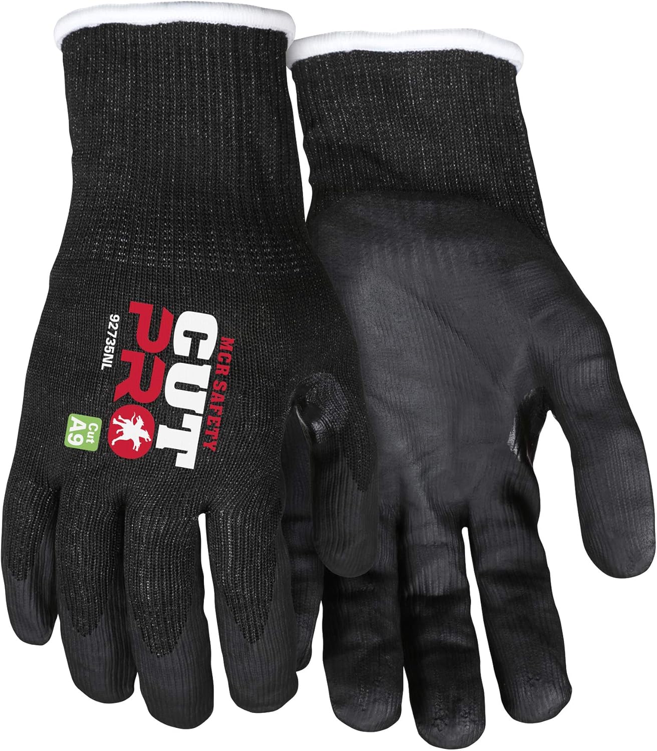 MCR Safety 92735NL Cut Pro 15 Gauge HyperMax/Steel Work Glove, Cut Protection, Nitrile Coated Palm & Fingertips, Thumb Crotch, Touchscreen Friendly, Large