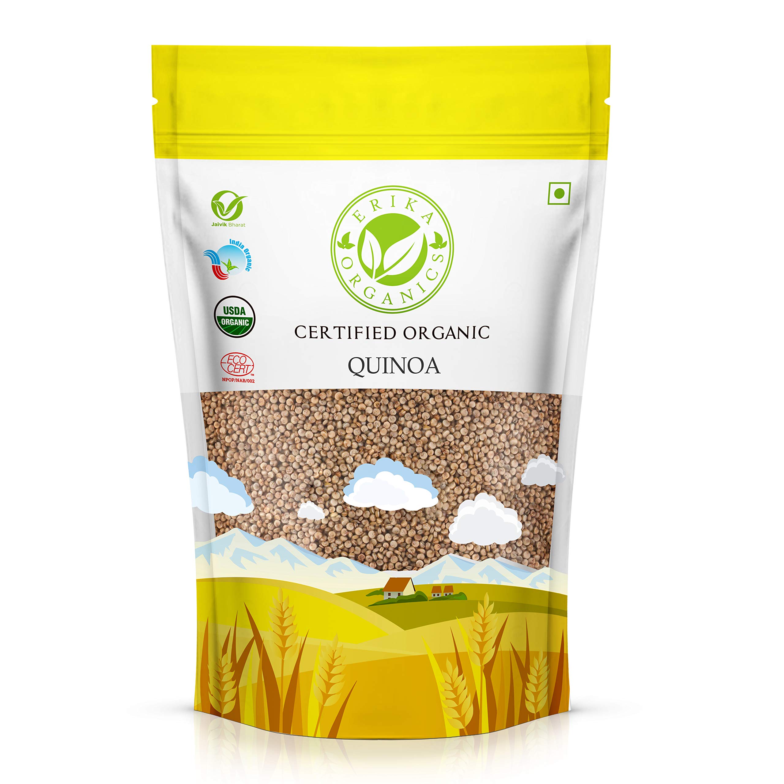 Erika Organics Gluten Free Quinoa – High Protein, Fiber Rich, Low Glycemic Index – 100% Certified Organic – 1kg (B084GQYT15) Amazon Price History, Amazon Price Tracker