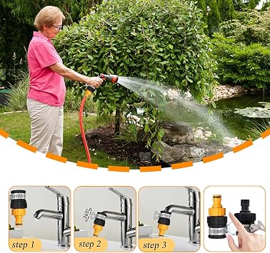 Universal Hose Tap Connector with Adjustable Stainless Steel Collar for 12-16mm Mixer, Garden, and Kitchen Taps - Easy Installation, Leak-Free Design