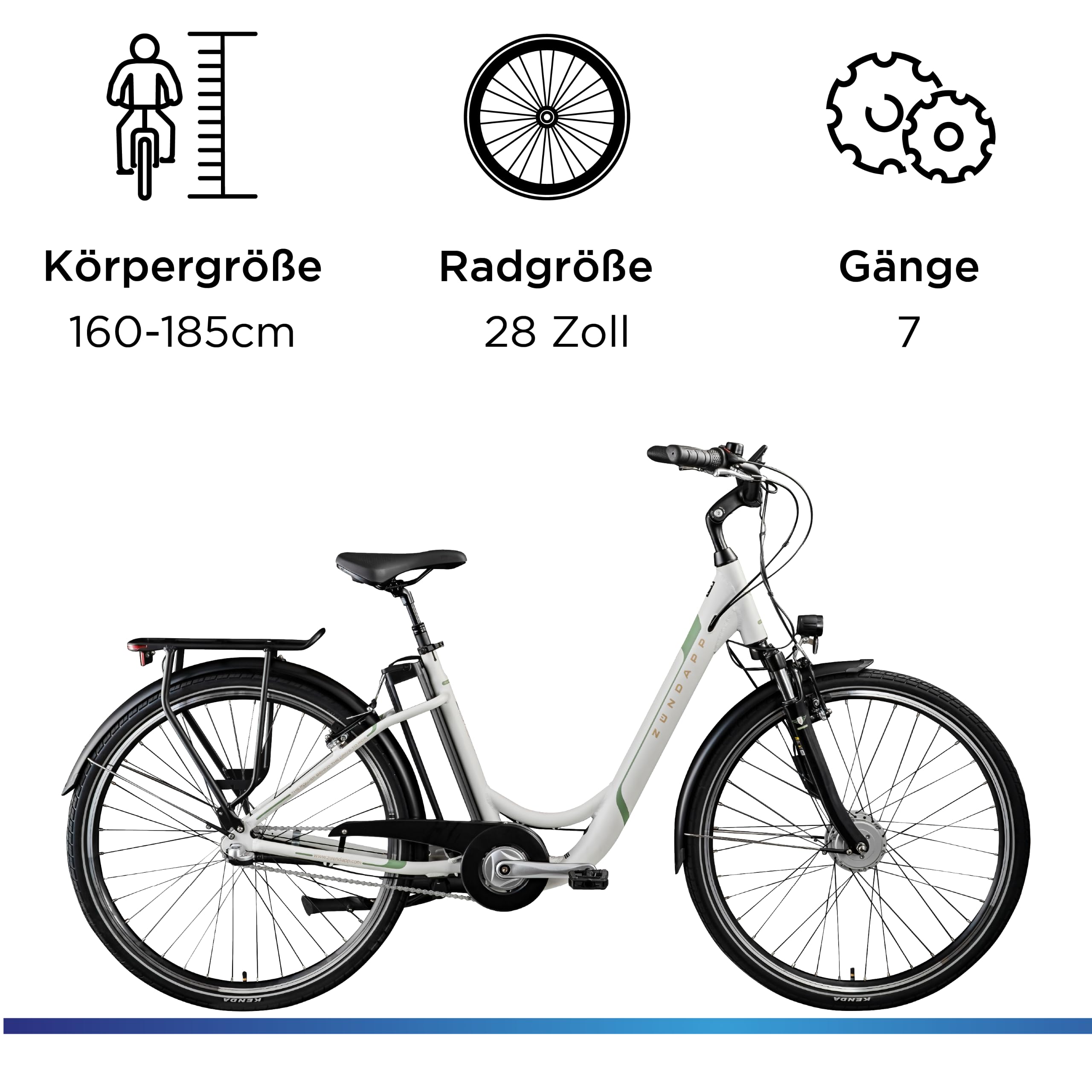 ZÜNDAPP Z510 28 Zoll E-Bike Damenfahrrad Retro Citybike Pedelec