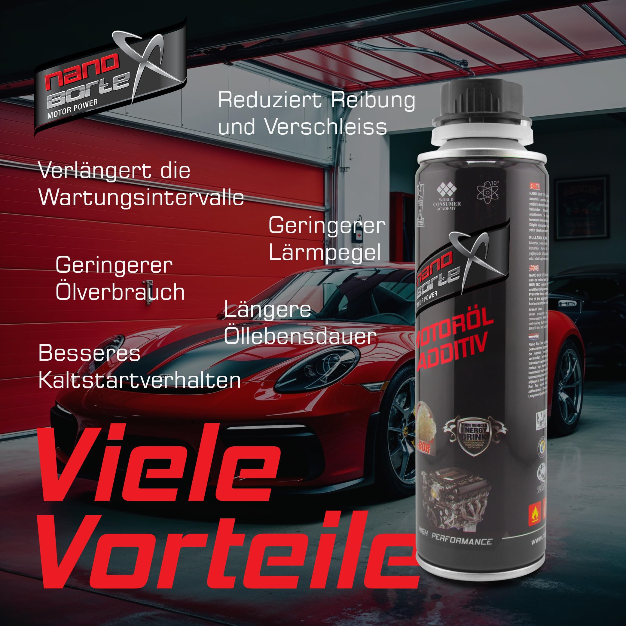 Set Angebot Öl Additiv + Benzinzusatz + Motorspülung Motorschutz BOR Boron Motorbeschichtung Schutz DAS ORIGINAL