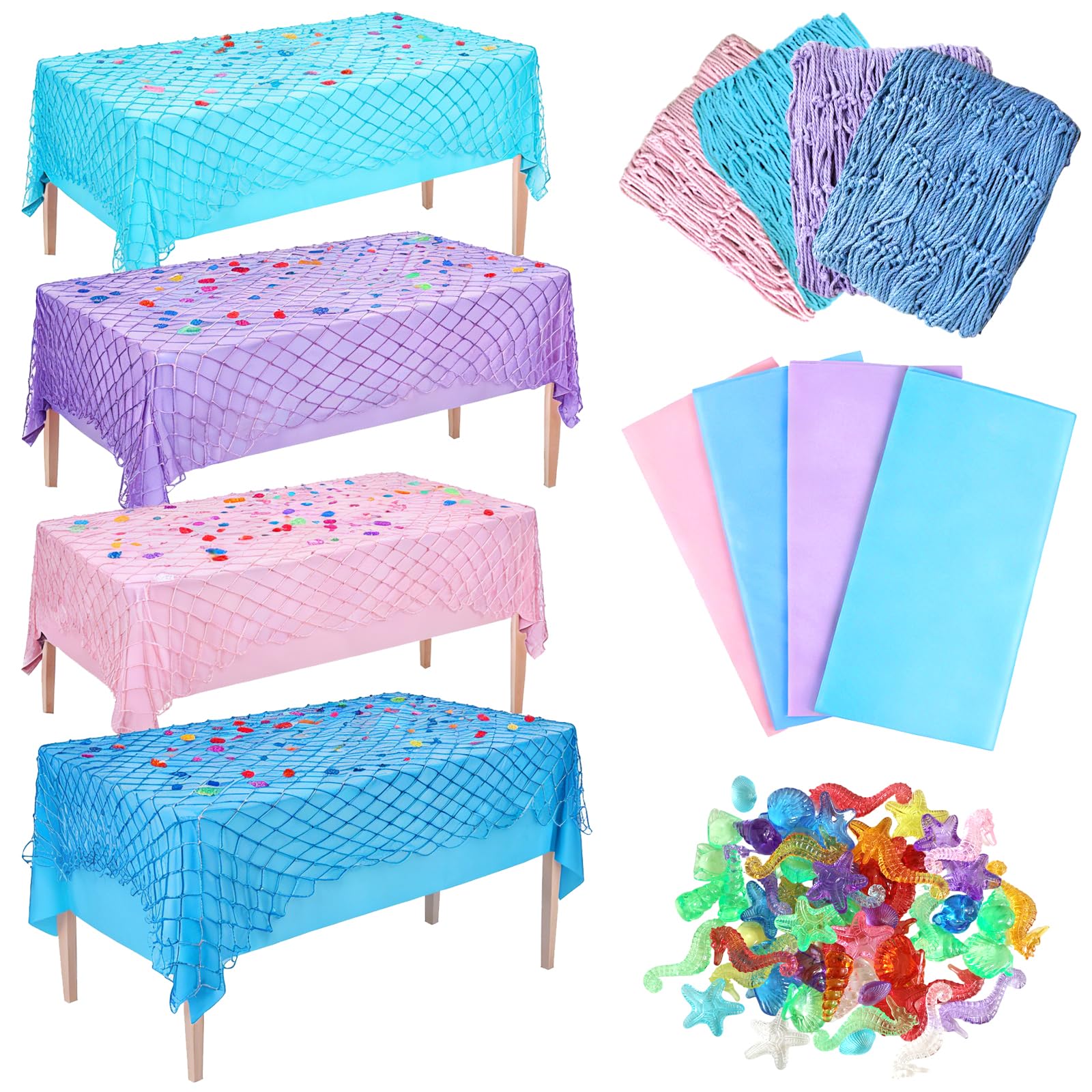 Photo 1 of EUVBOKW 8 Pcs Fish Net Decorative Tablecloth Set