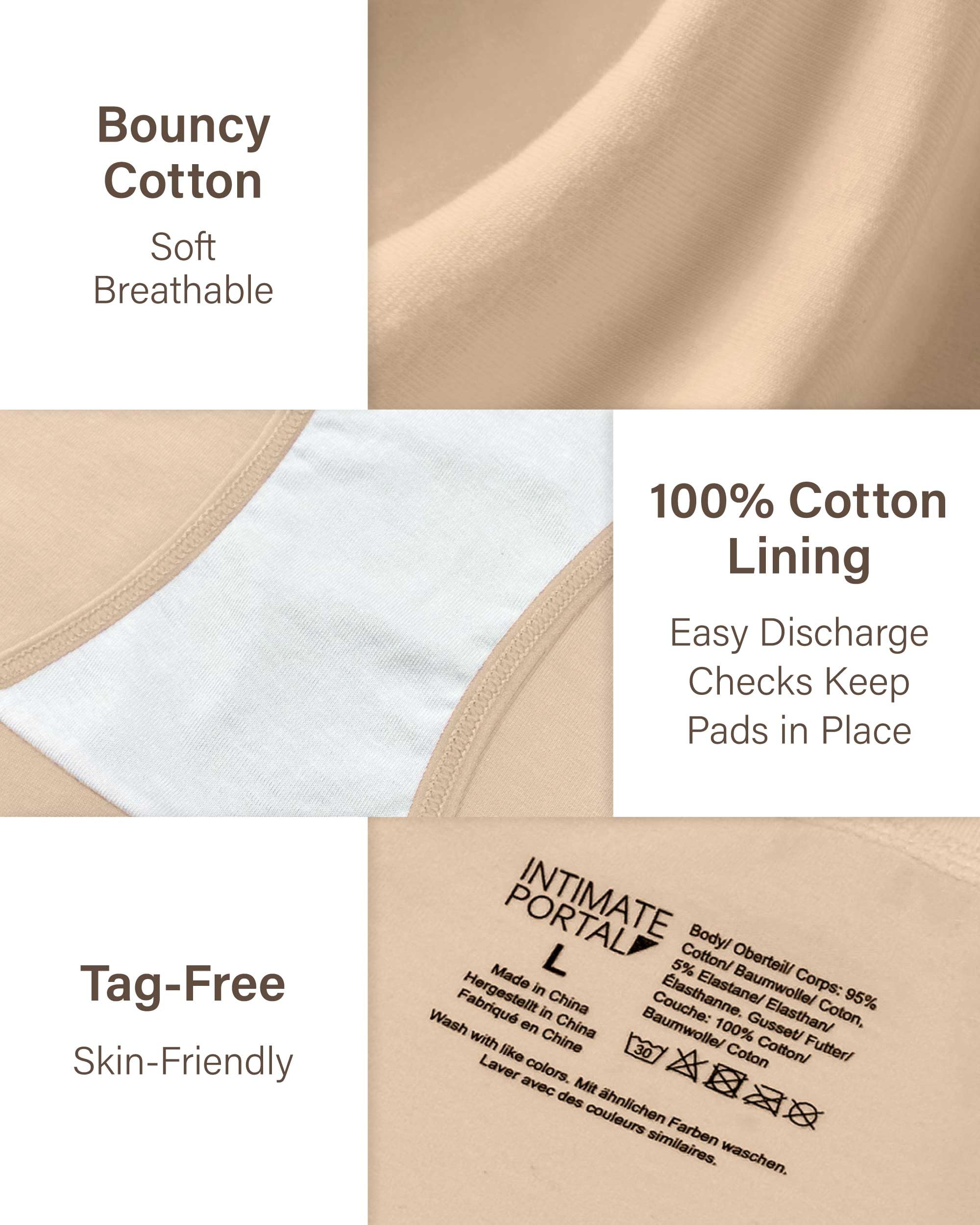 Intimate Portal Bragas Embarazadas de Algodón | Premamá y Postparto | Braguitas Bikini - 5