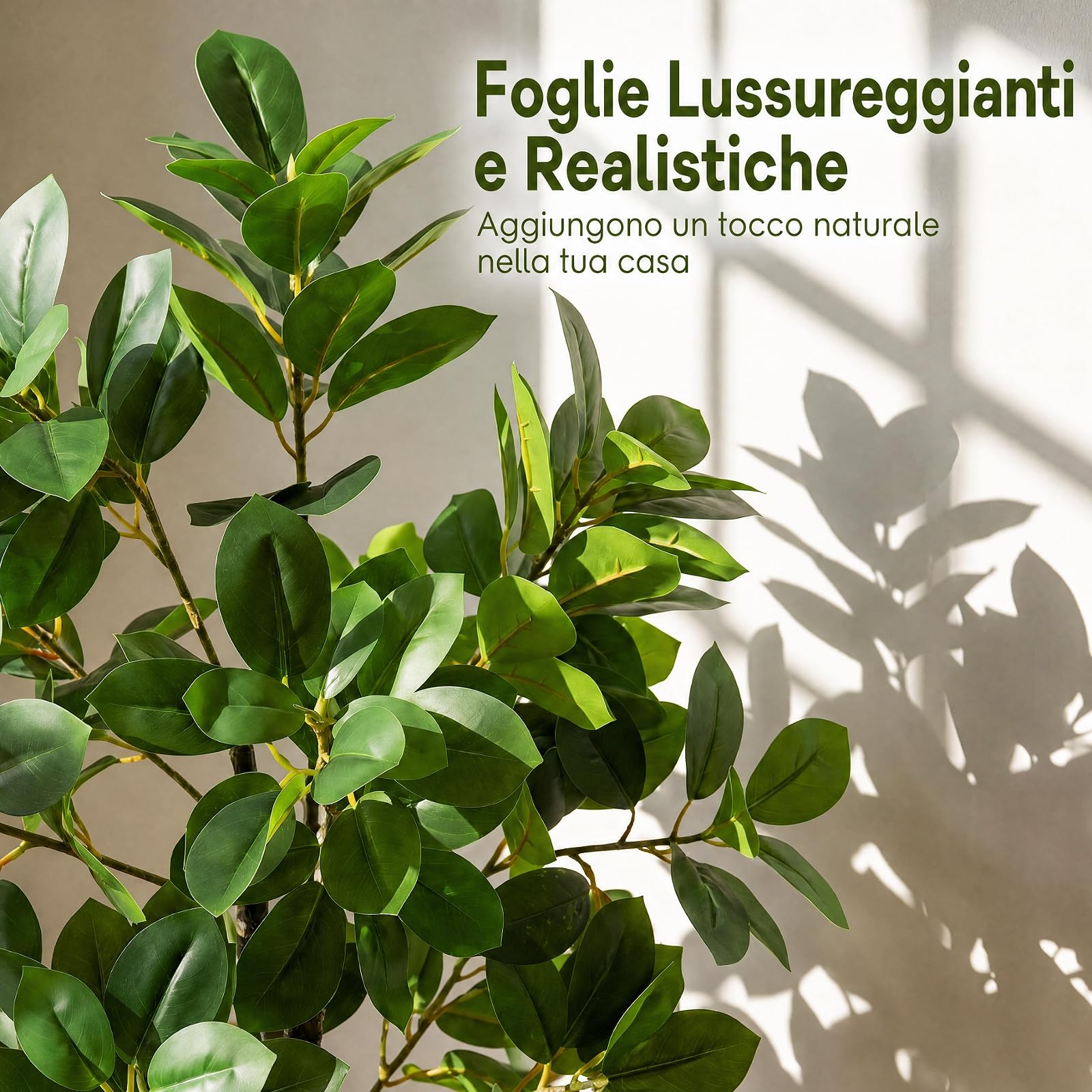 COSTWAY Pianta Finta, Ficus Finto da Interno e Esterno (80 cm) | Albero Artificiale con Rami Realistici, Foglie Fitte e Vaso Zavorrato, per Salotto, Ufficio, Hotel, Balcone e Giardino