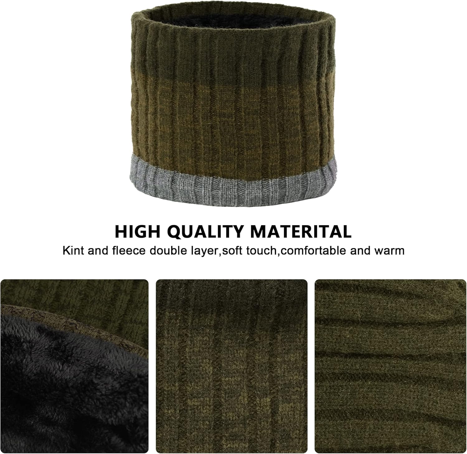 MAYLISACC 3 Pieces Winter Beanie Hat Scarf Touchscreen Gloves Set for Men and Women, Beanie Set with Warm Knit Fleece Lined