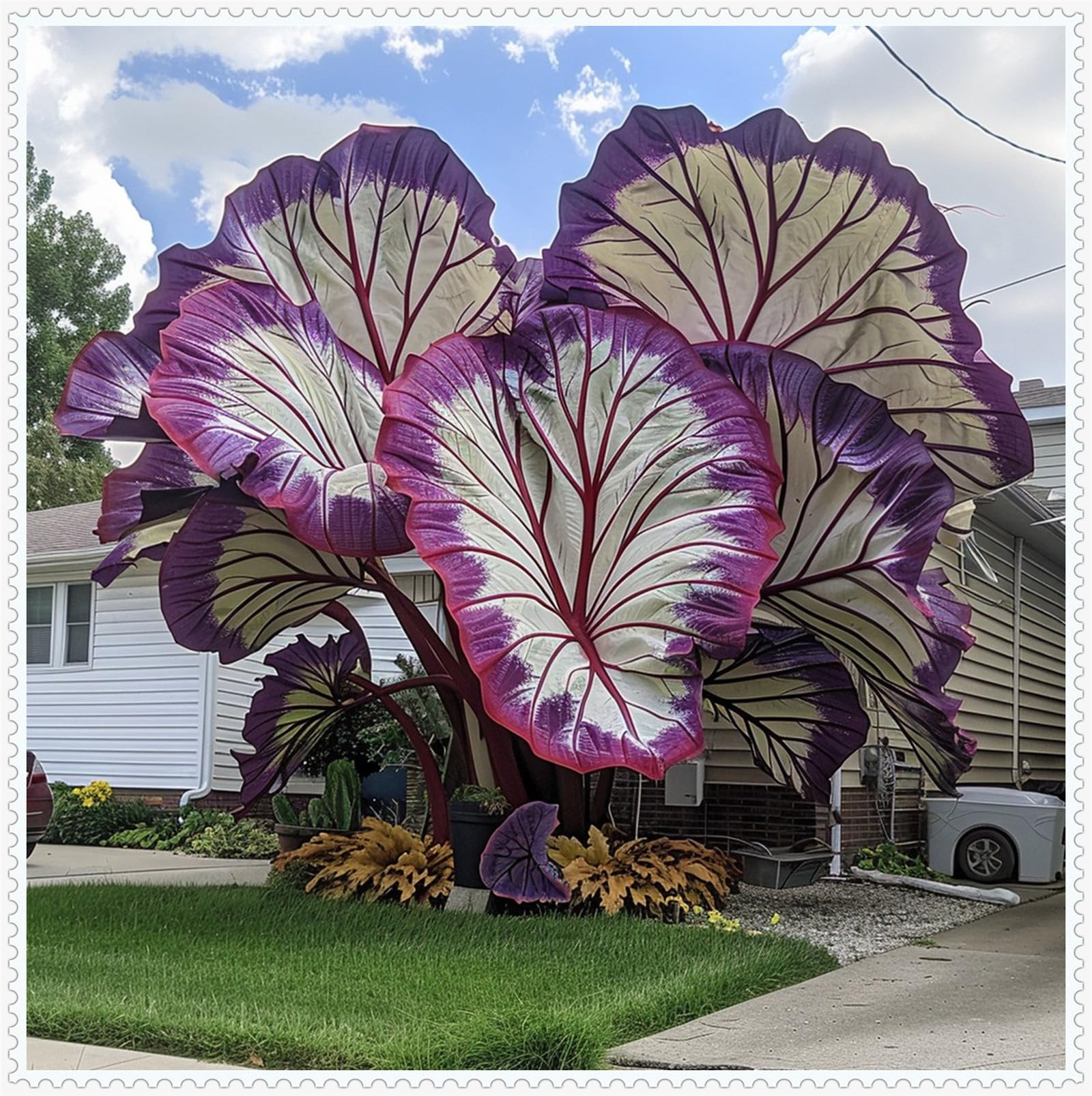Greening Flower, Natural Organic, Good for Containers, Excellent Display, Alocasia Bulbs for Planting, Cut Flowers, Elephant Ear Bulbs for Planting-5 Bulbs-F