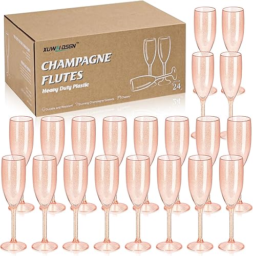 Miniatura 15 de XUWAIDSGN Copas de vino de plástico reutilizables de champán a granel, copas de champán vintage a granel, copas de bar de mimosa, copas de 5.4 onzas