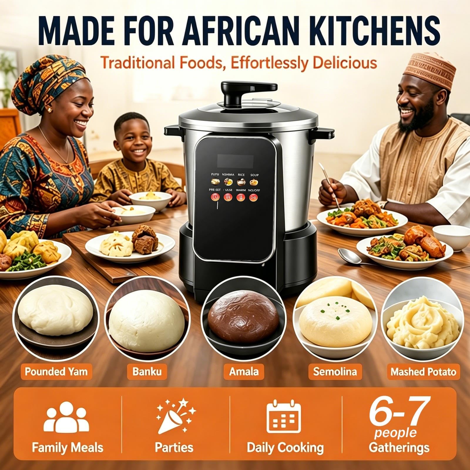 Máquina Para Hacer Fufu De ñame Machacado Con Motor