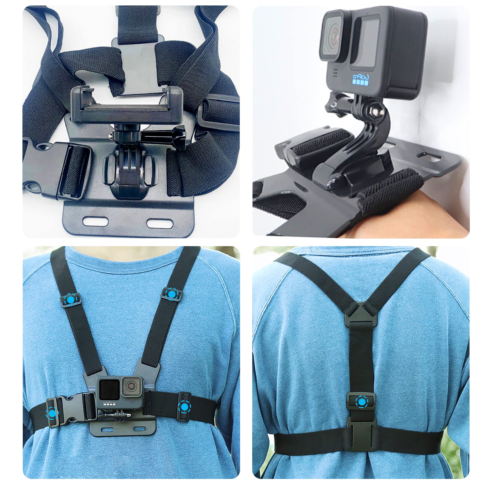■Go Pro アクセサリーまとめて★チェストストラップ、アタッチメント Amazon.co.jp: スマホチェストマウント、Gopro用の調整可能なチェスト