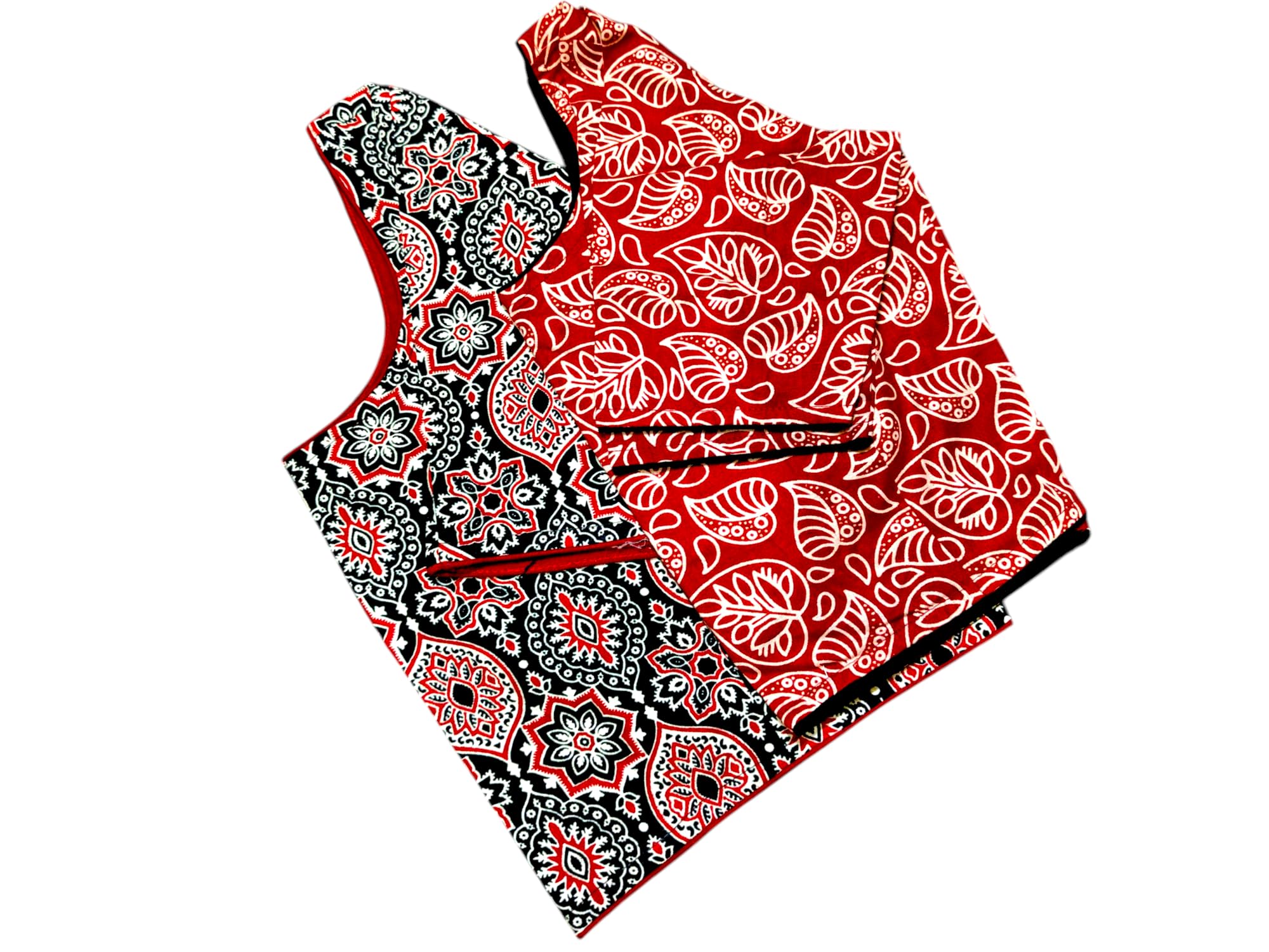 Blouse for Women in 100% Cotton | Printed Round Neck Short Sleeve Cotton Blouse | Princess Style Soft Comfortable Blouses | Trendy Daily Use Ethnic Blouses-picture-36