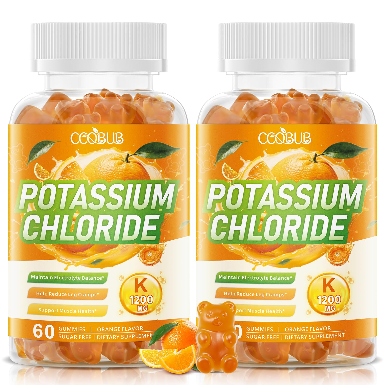 Potassium Gummies for Adults, 1200mg Potassium Chloride Gummies, 120 Count