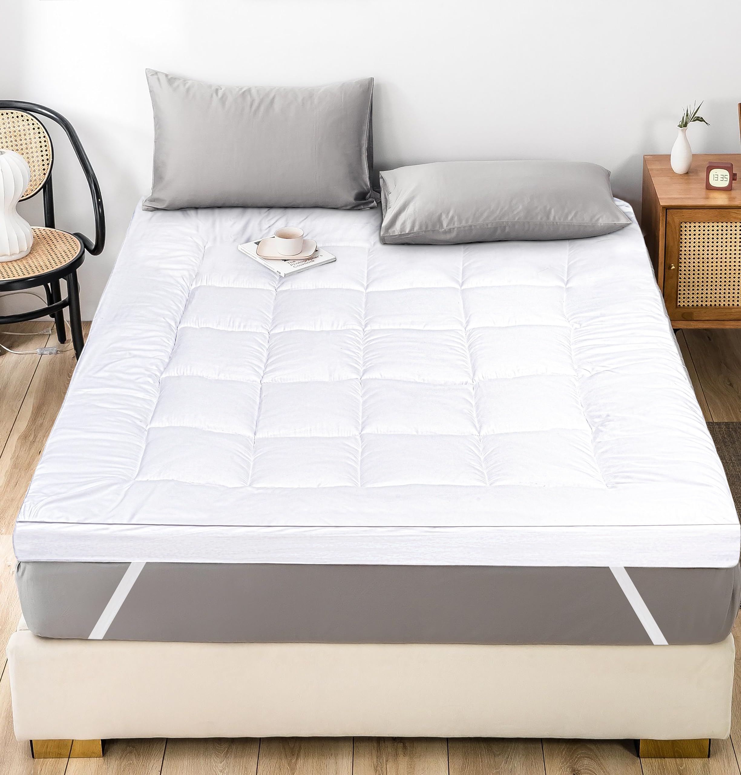 Mattress Topper Double Bed – Extra Deep 10 cm thick Double Mattress Toppers | Ultra Soft...