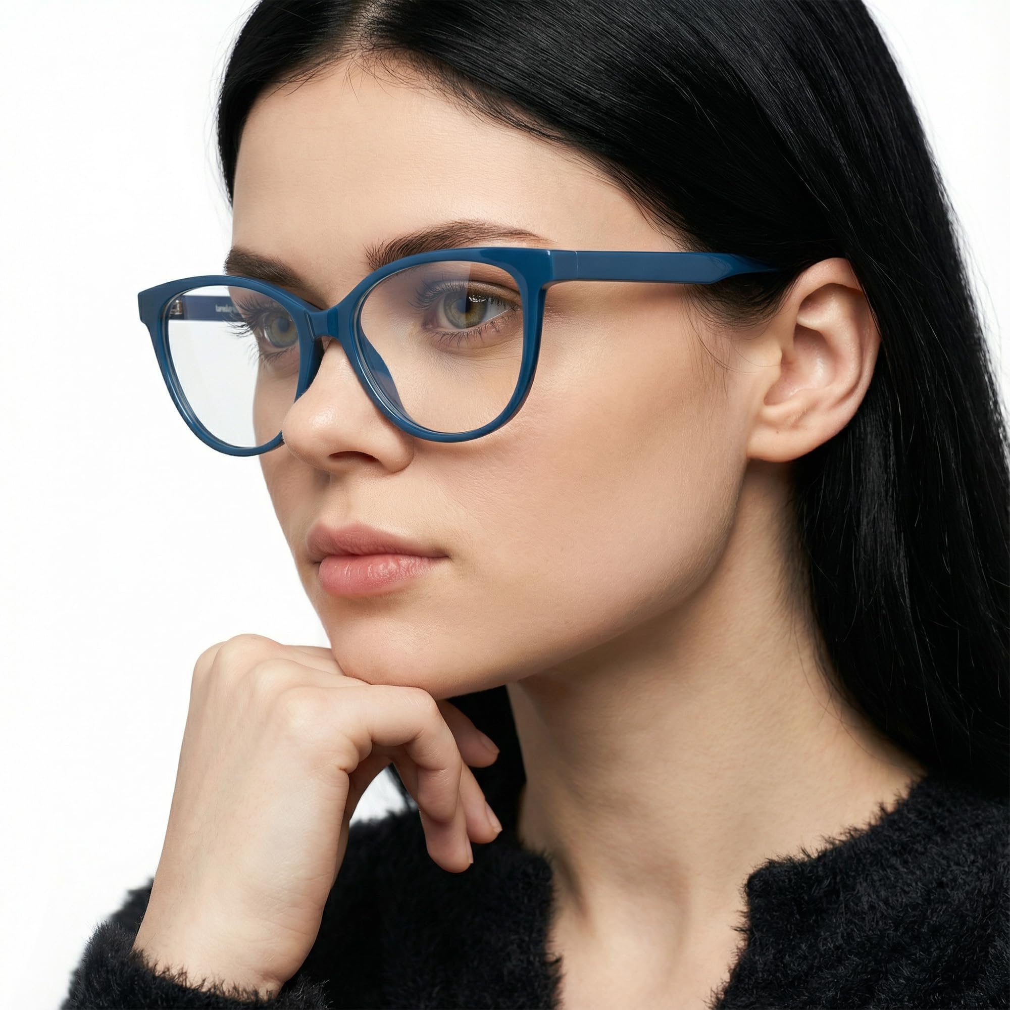 LENSKART BLU | Zero Power Blue Cut Computer Glasses | Anti Glare, Lightweight & Blocks Harmful Rays | UV Protection Specs | Blue | Women | Small | LB E16056 2