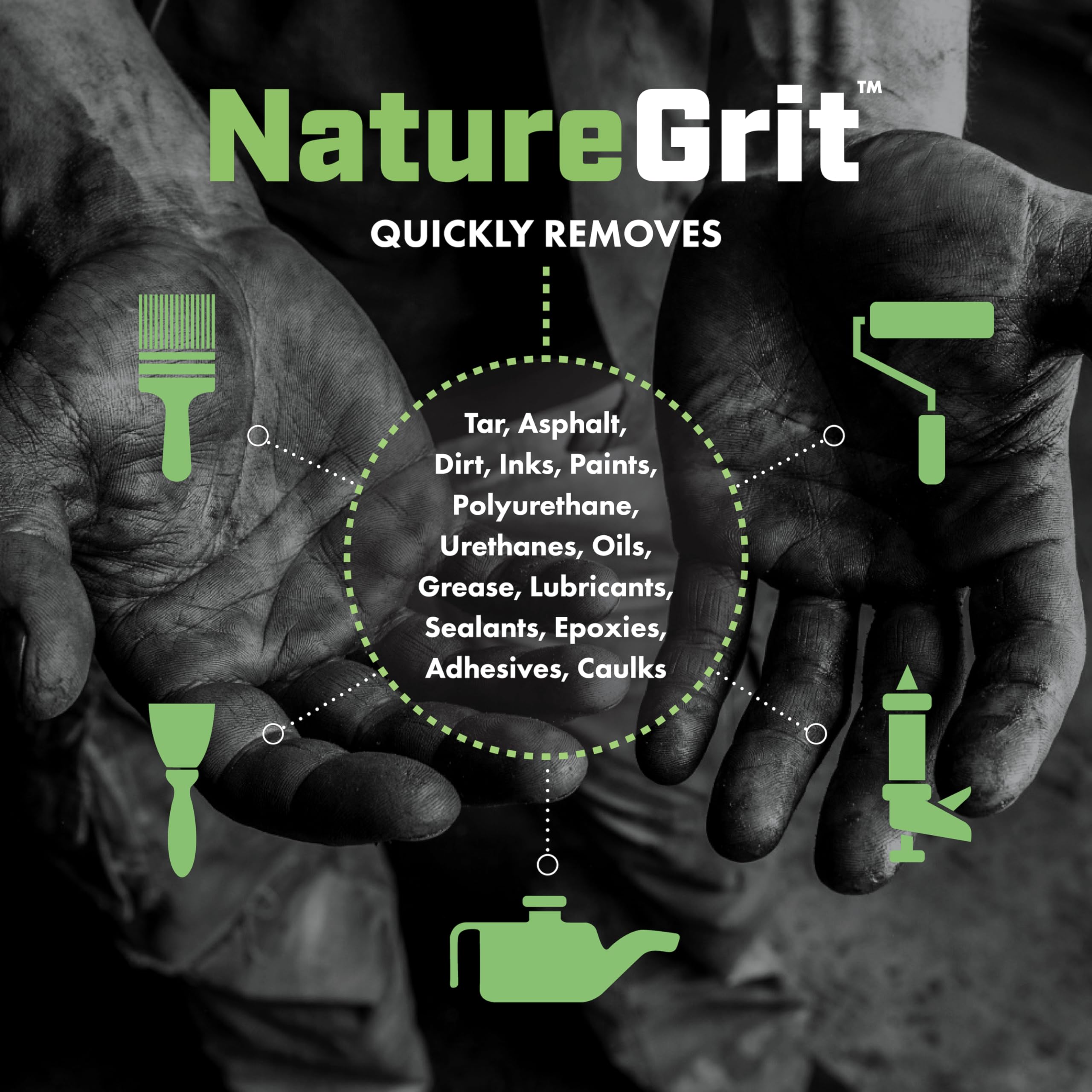 Nature Grit Wytrzymała przemysłowa pompa do czyszczenia rąk - Odżywki z łupin orzecha włoskiego do ochrony skóry dla mechaników samochodowych, produkcji i każdego, kto ma ręce robocze (1)