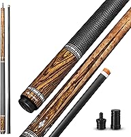 RHINO Eclipse II Carbon Fiber Pool Cue - Low Deflection Shaft, Nishiki Japan Tip, Microfiber Leather Grip, 3/8-8 Joint
