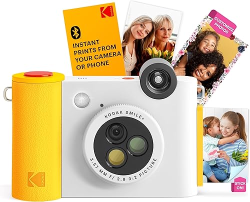 KODAK Smile+ Cámara digital de impresión instantánea e impresora fotográfica  Conectividad inalámbrica con aplicación divertida  Lente de filtro