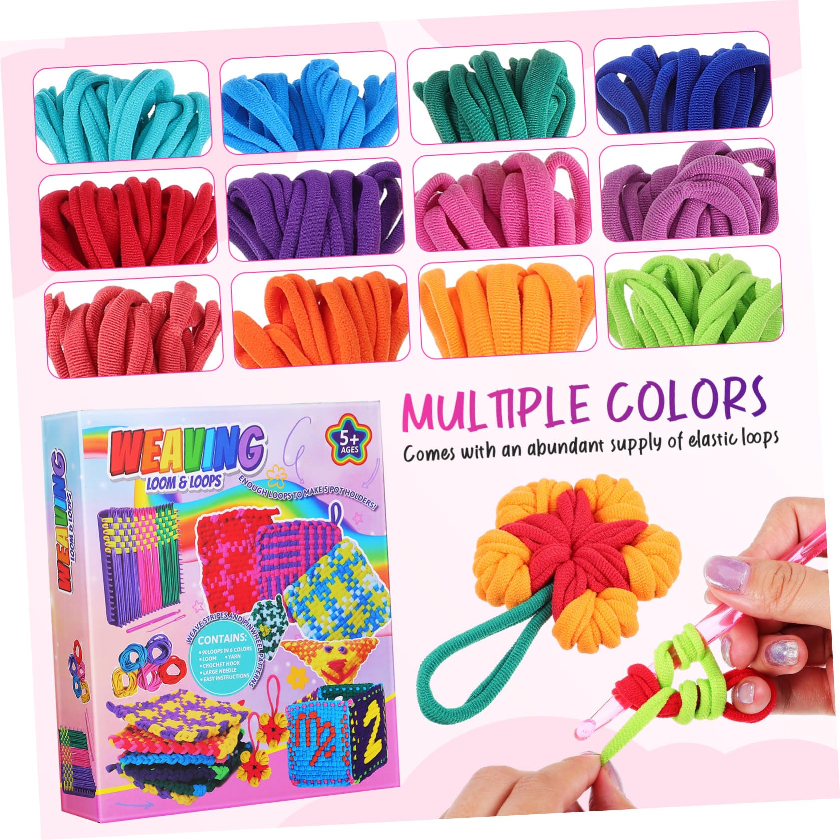 Gatuida Kit De Telar Para Tejer Para Principiantes Incluye Agarraderas Bucles y Repuestos Para Manualidades Niñas