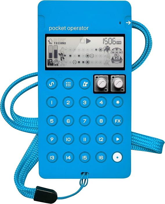 teenage engineering Pocket Operator PO-14 Sub and CA-X Silicon Pro-Case Blue Bundle