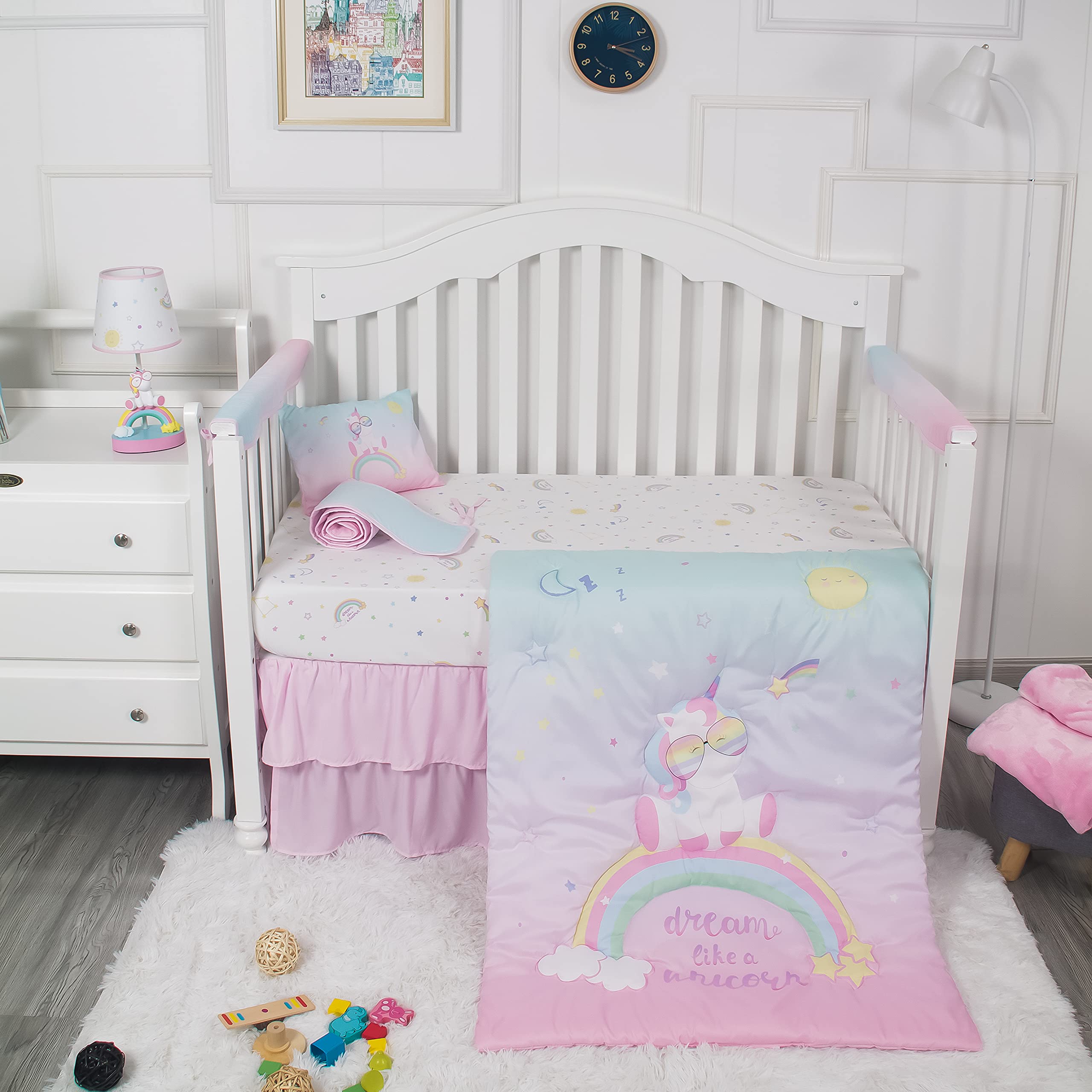 La Premura Unicorn Baby Nursery Crib 