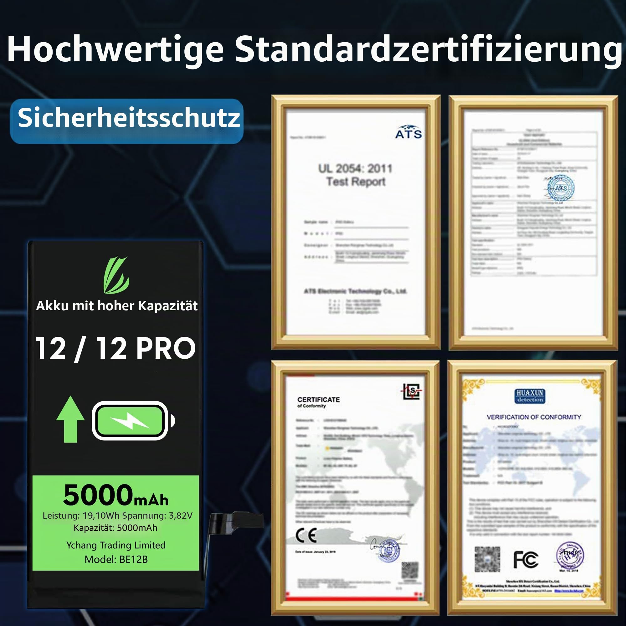 LL TRADER Akku für iPhone 12, 5000 mAh hohe Kapazität mit Reparaturwerkzeugen