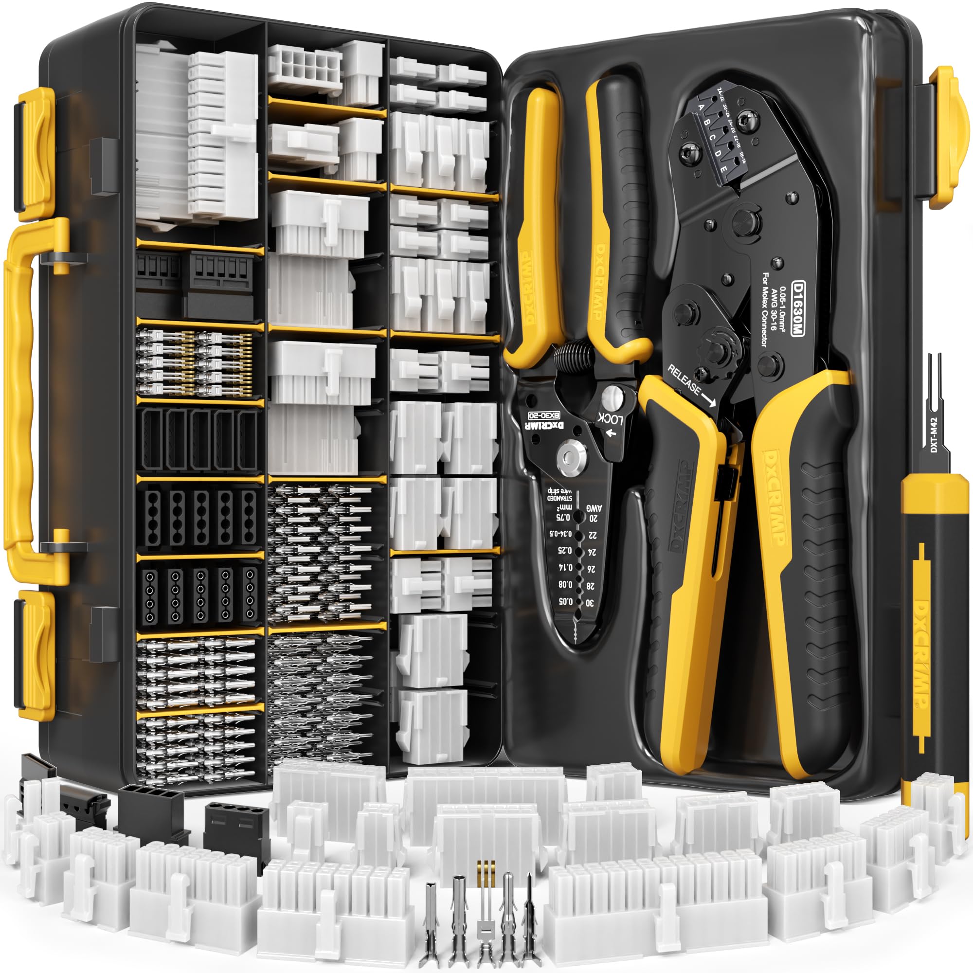 DxCRIMP Mini-Fit Jr 4.2mm Crimping Tool Kit (2-24 Pin) with SATA