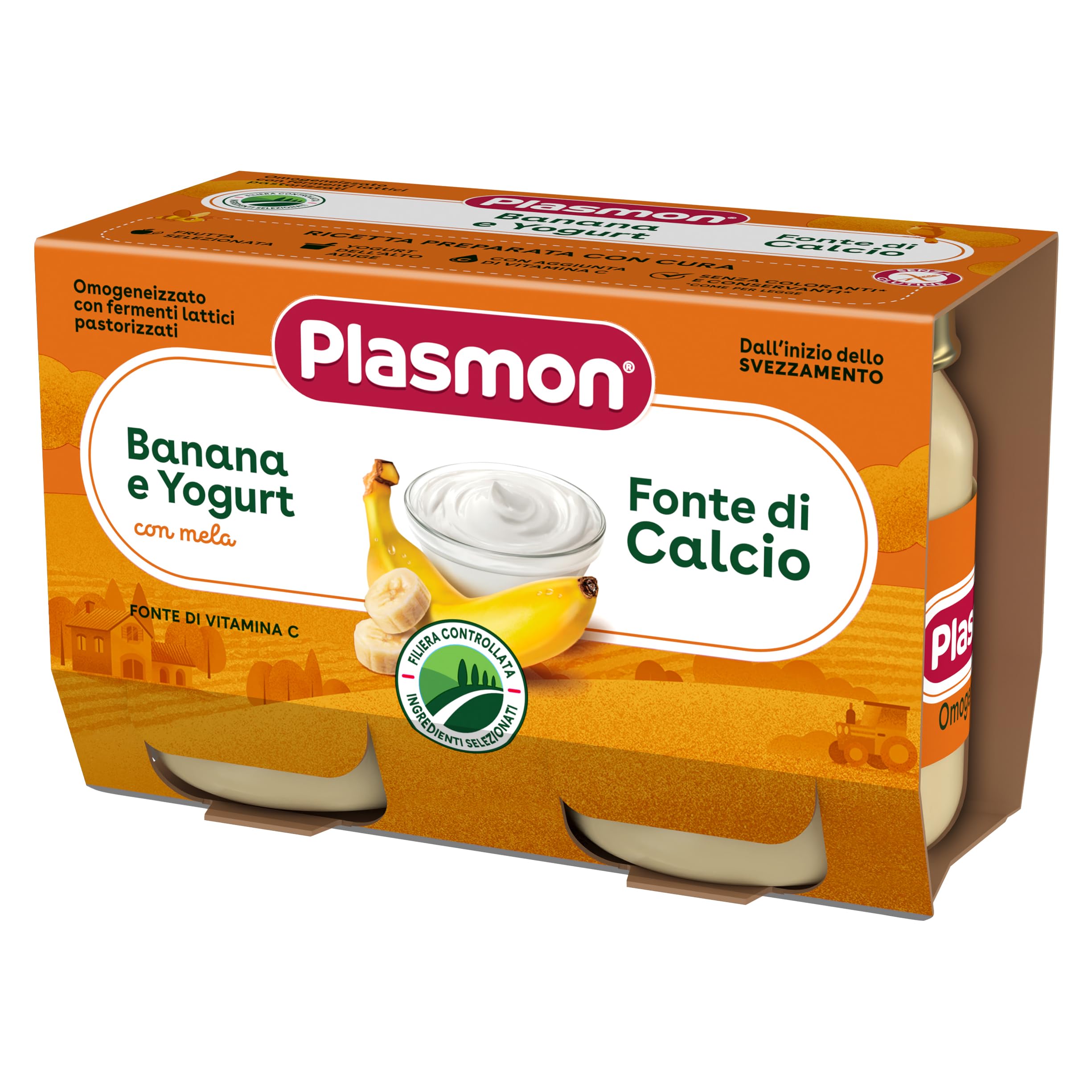 Plasmon Omogeneizzato Banana e Yogurt 2x120g (12 Confezioni)