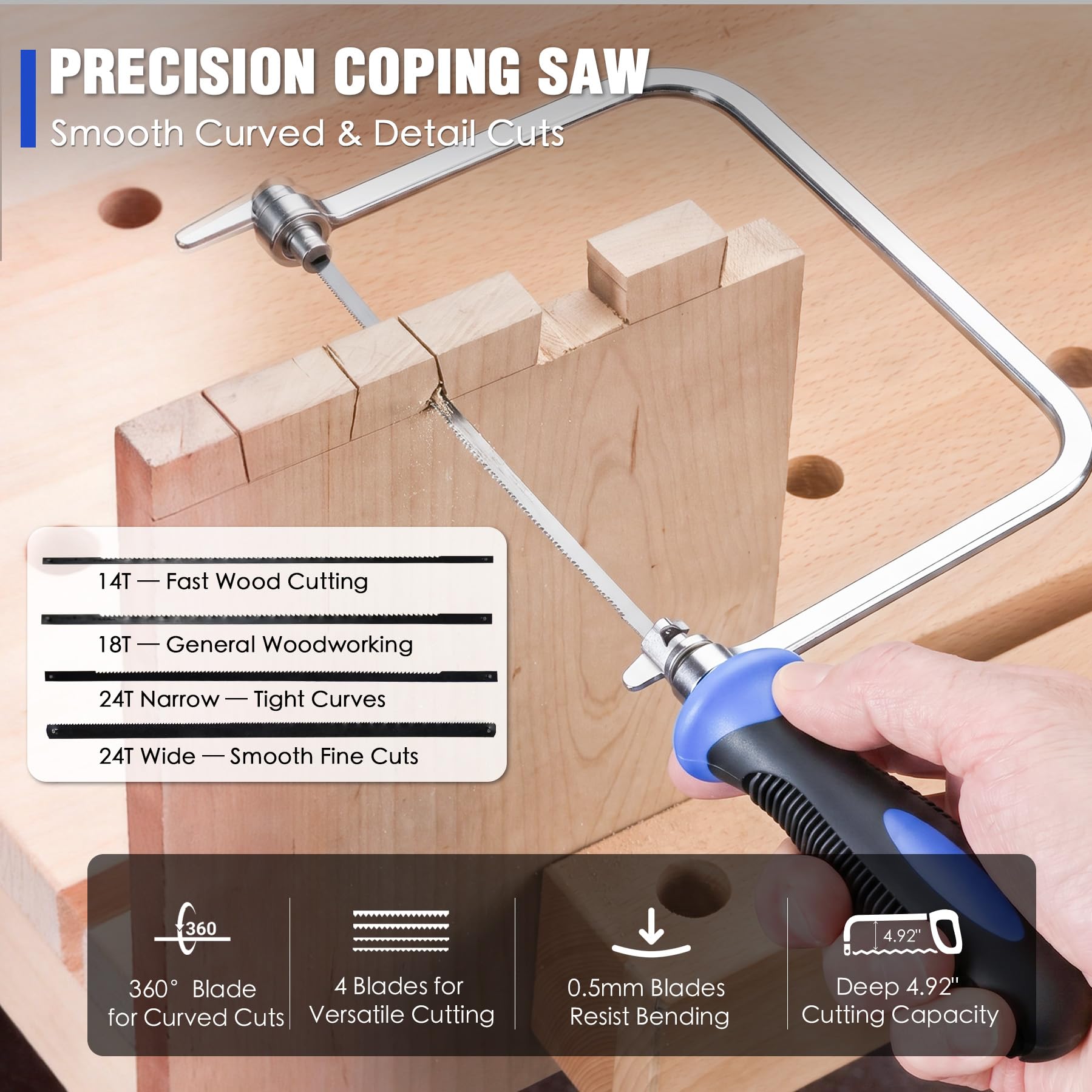 Woodworking Tool Set - 6 Pcs for Carving & Joinery -4 Woodworking Tool Set - 6 Pcs for Carving & Joinery -4