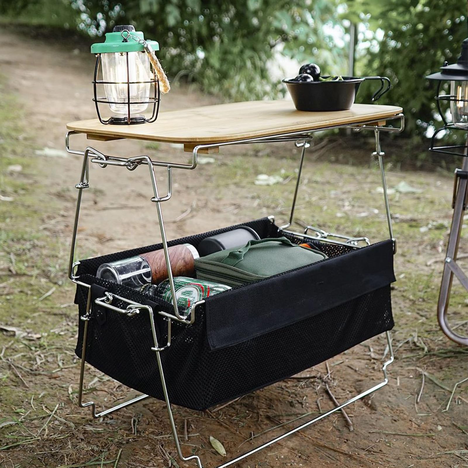 Tragbare, faltbare Aufbewahrungskörbe, Campingtischtasche, idealer Behälter für Picknicks im Freien, Campingausrüstung, Reiseutensilien und Zuhause