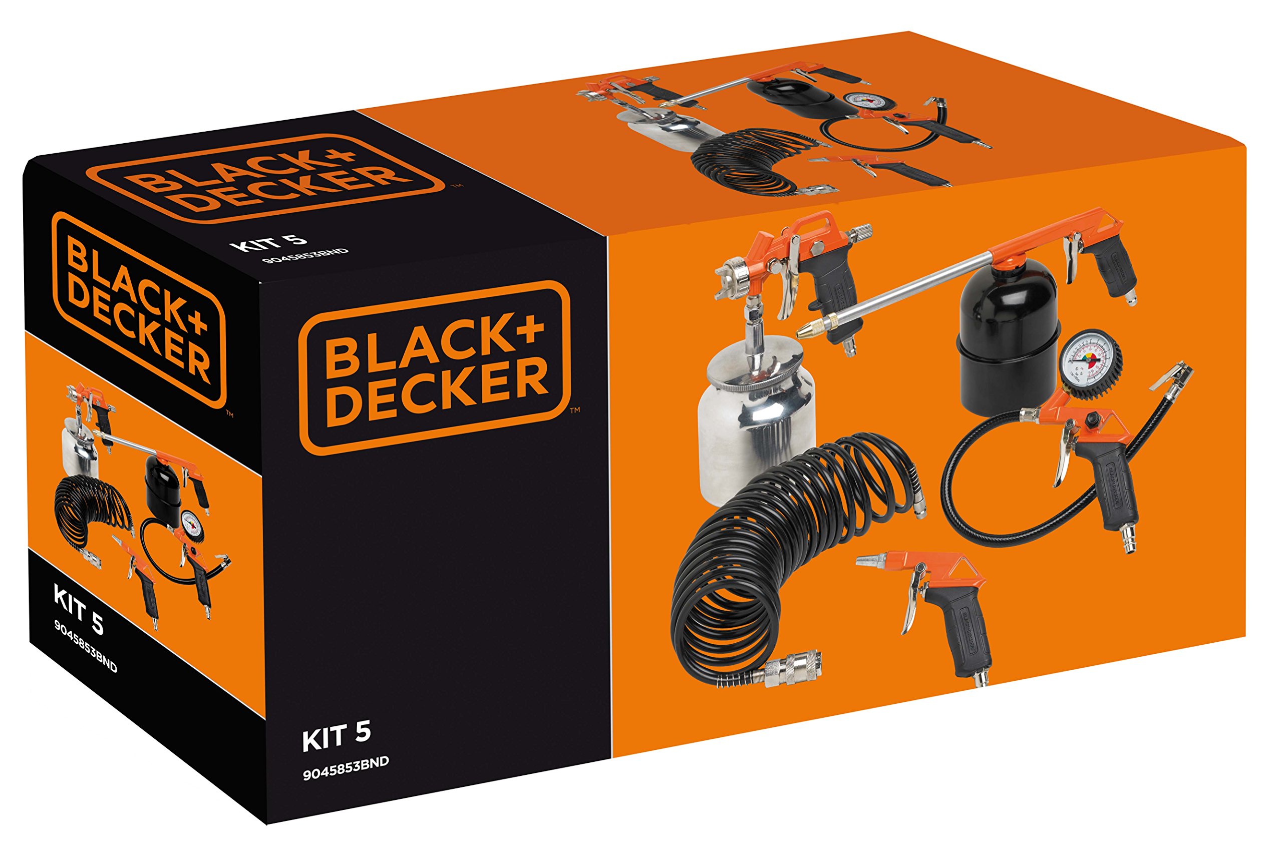 Black+Decker 9045853BND Accesorios para Compresor de Aire, BD Kit 5 PCS Metal