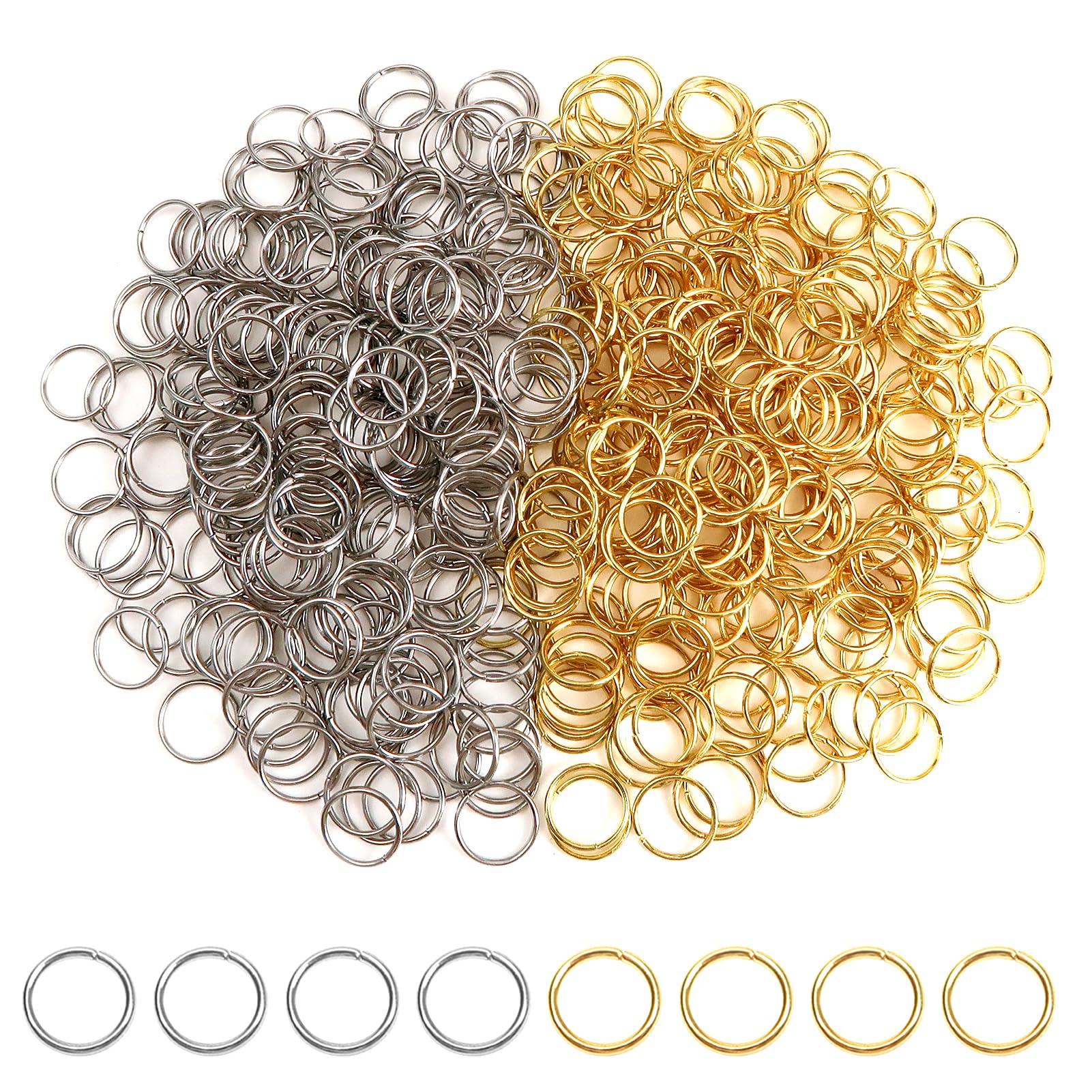 TOAOB 500 stuks Springringen Zilverkleurig 4 mm Open Springringen Roestvrij Staal Sieradenconnector Ketting Links voor Kettingarmband doe-het-zelf Sieraden Maken