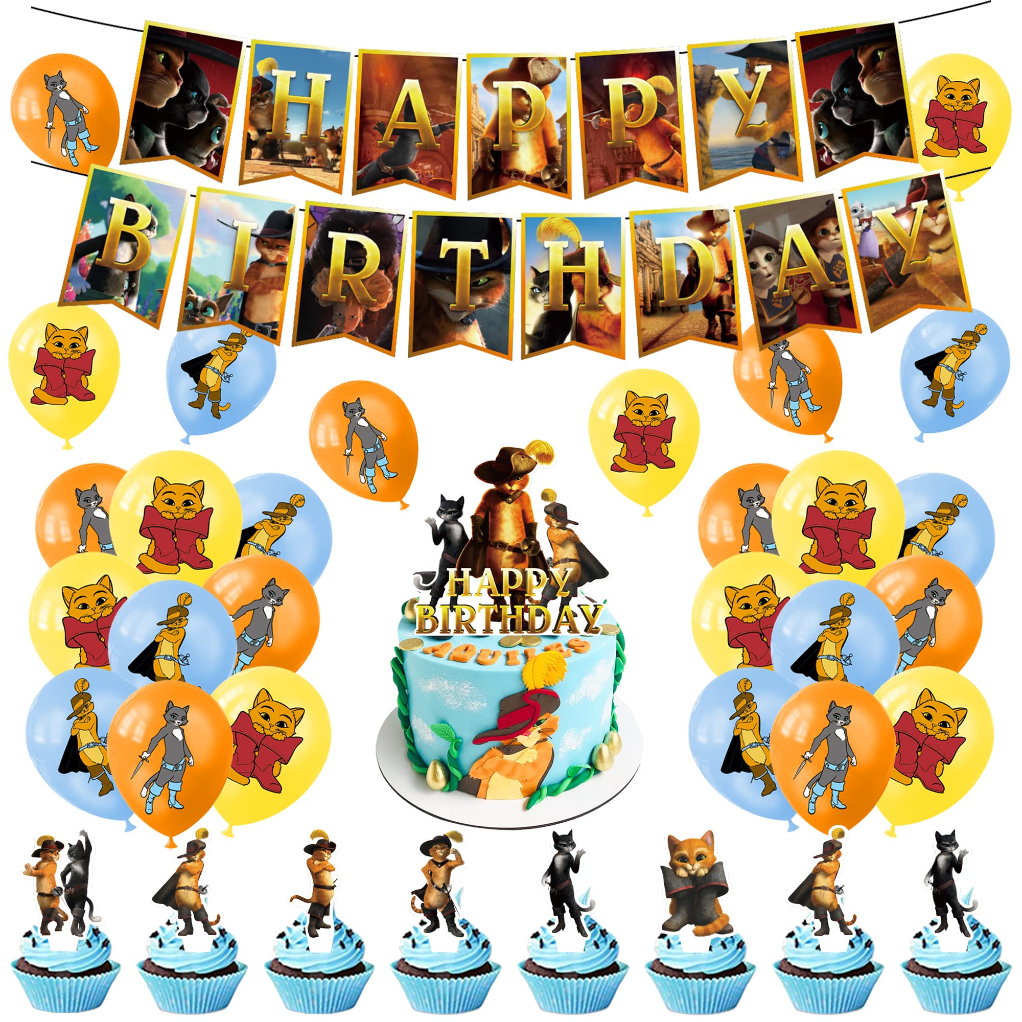 Buy Party Supplies Puss in Boots Cake Topper Puss in Boots Birthday Decorations Puss in Boots