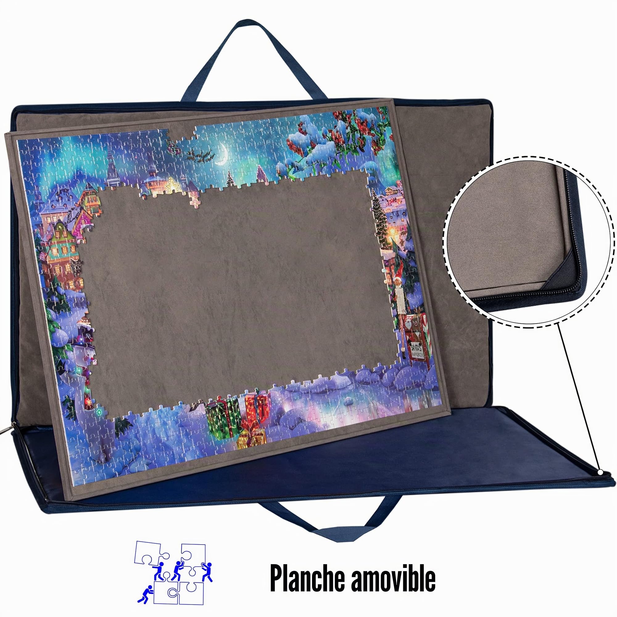 Lavievert Planche de Puzzle de 1000 pièces avec Housse rembourrée, étui Portable avec 4 Plateaux de tri et Planche Amovible, Plateau de Rangement pour Puzzle avec Surface antidérapante pour Adultes