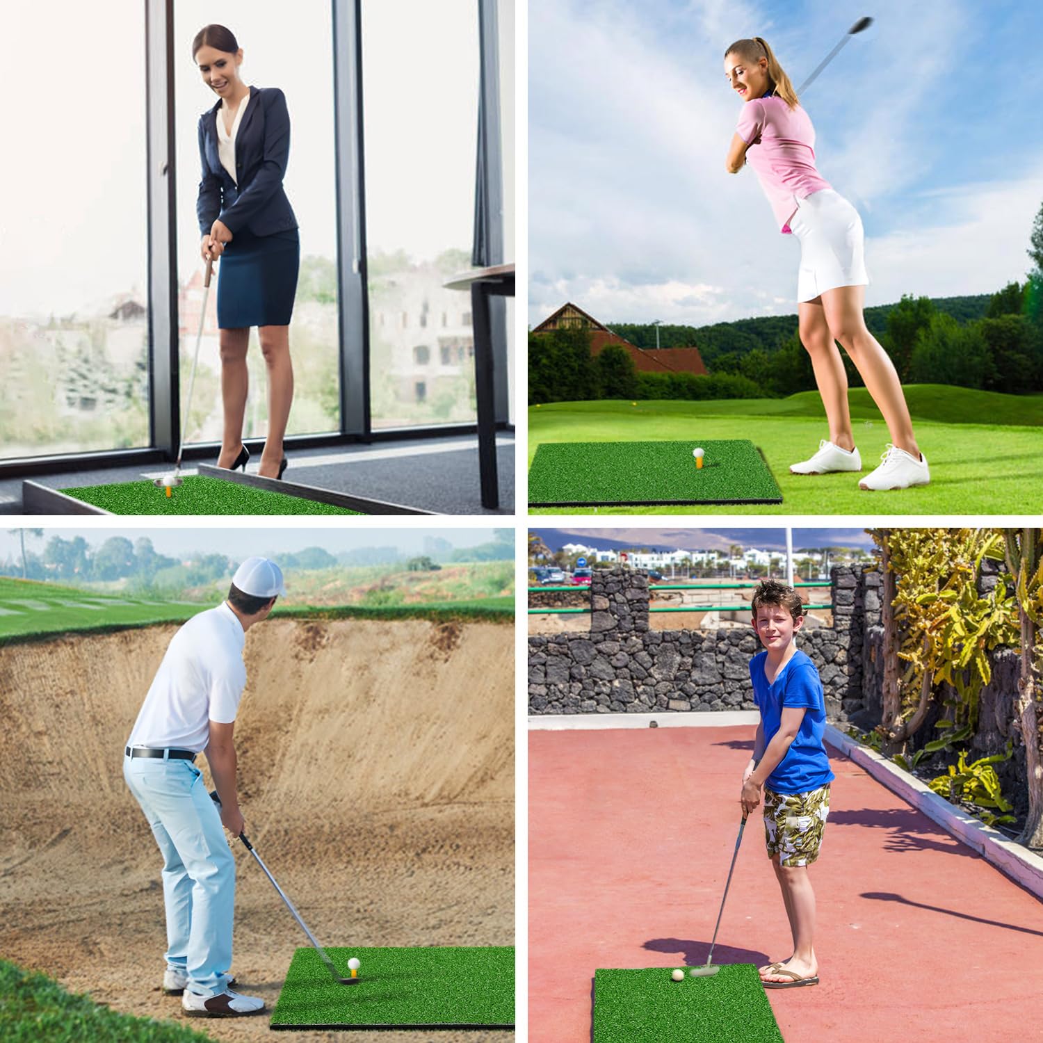 LaiEr Golf Training Matte,Verdickung Golf Schlagmatte,Home Golf Rasen Übungsmatten für Indoor und Outdoor,Golf Chipping Spiel Trainingshilfen Hinterhof Fahren Chipping Indoor/Outdoor Training
