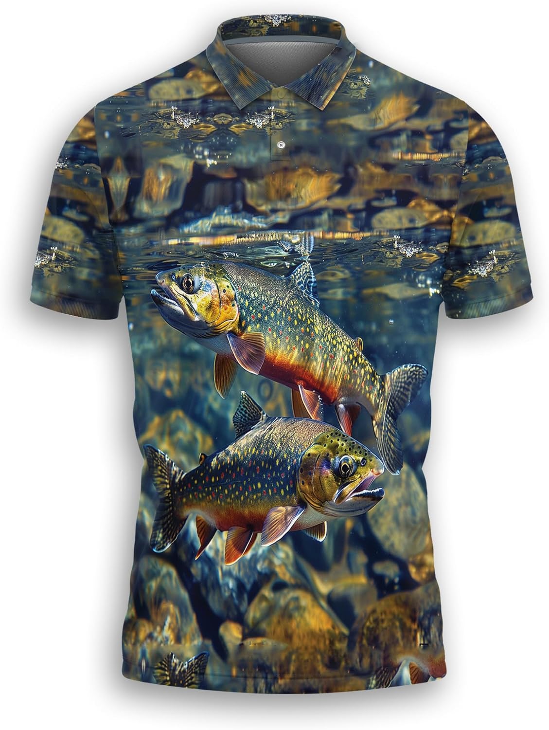 Fishing Lover Polo Shirts for Men- Golf Moisture Wicking Dry Fit Short Sleeve Polo Shirts S22