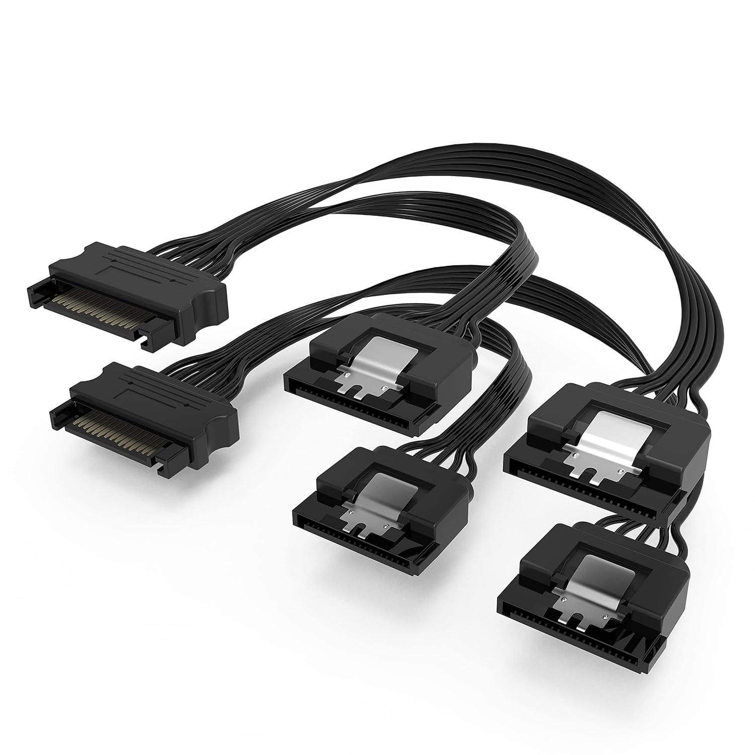 QIVYNSRY SATA Power Splitter Cable 2 Pack Straight SSD