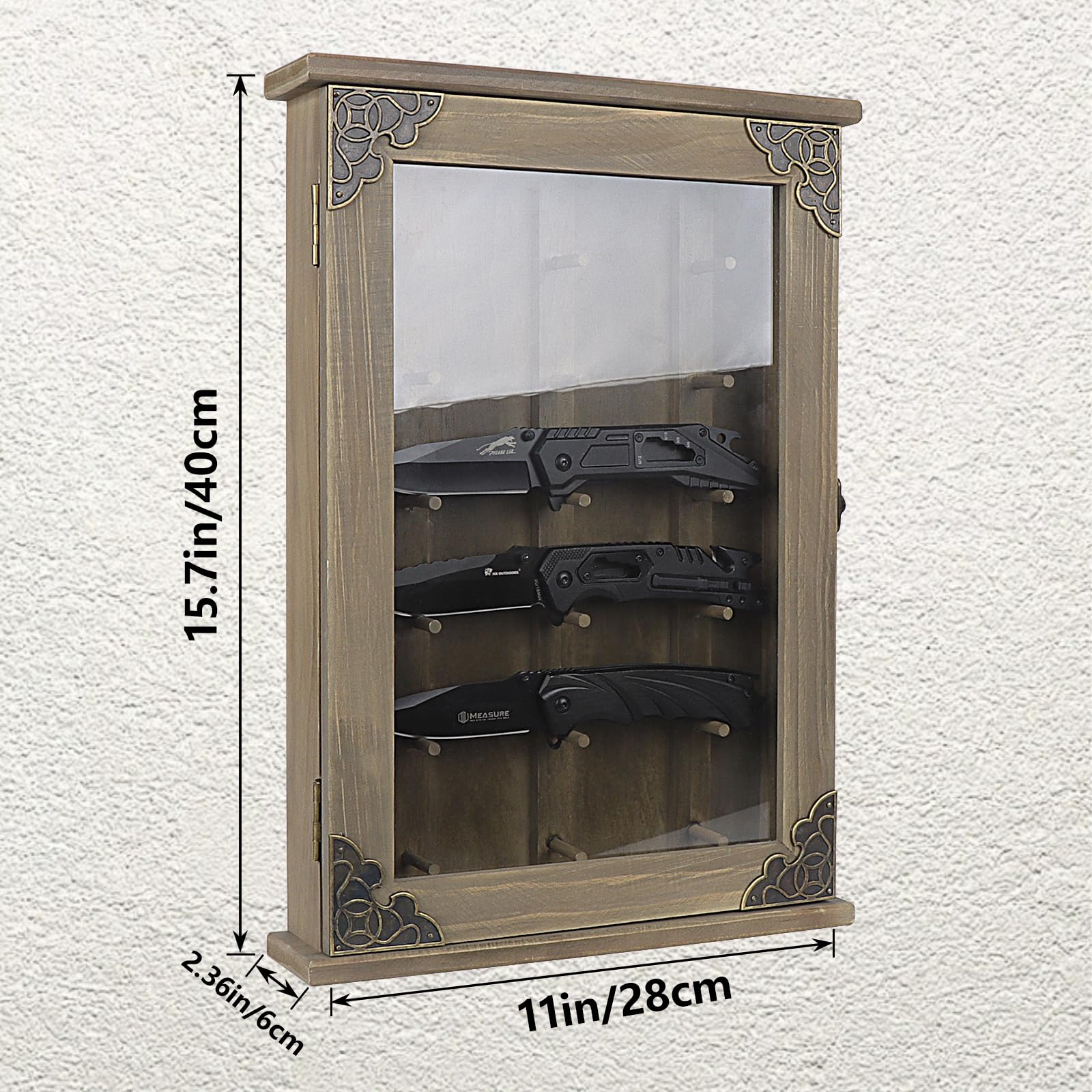 Amazon｜Livoccur 木製ナイフディスプレイケース ポケットナイフ