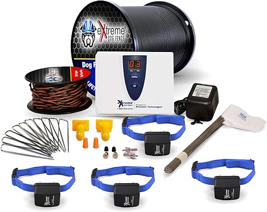 Electric Dog Fence Stubborn Dog - 5-Dogs 2000' of Pro Grade Heavy Duty Boundary Wire for 1/3 Acre Pet Fence and 8 Correction Levels to Accommodate Larger, More Stubborn Dogs