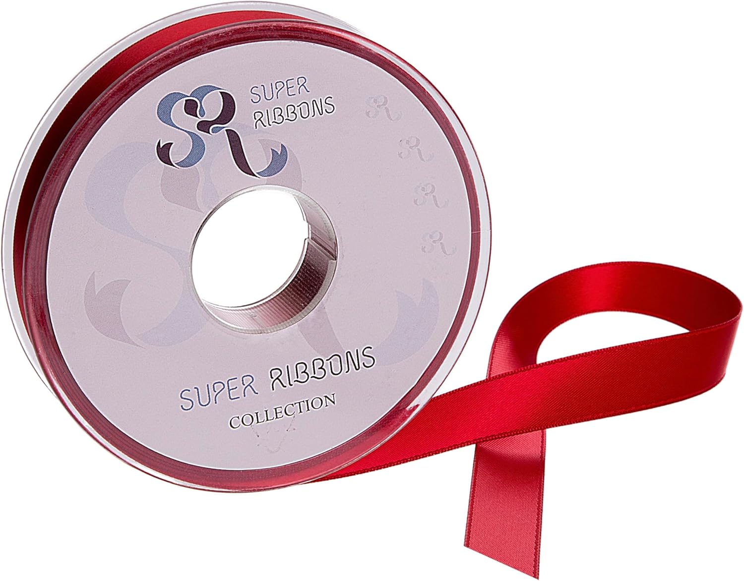 SR- Full Reel 10mm Double Faced Satin Ribbon, 20 Metres on Reel - Red